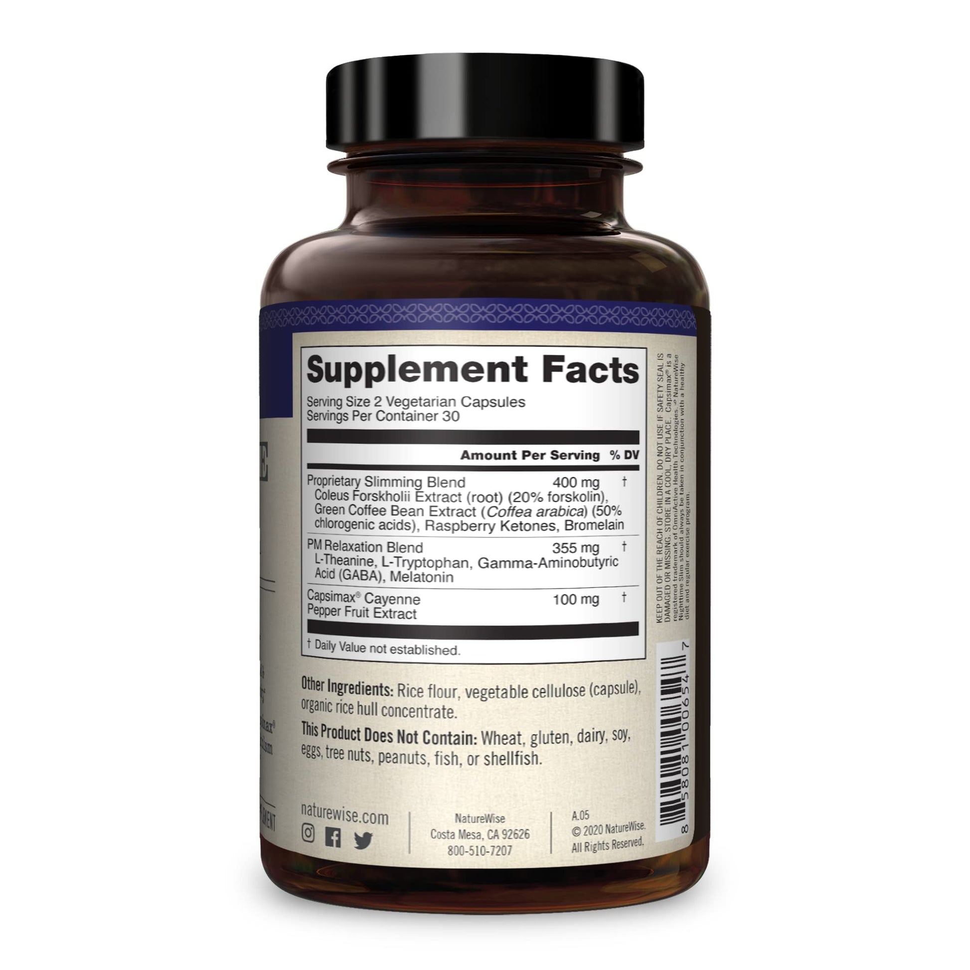 NatureWise Nighttime Slim with Capsimax - Natural Thermogenic Green Coffee Bean & Forskolin NatureWise uk supplements