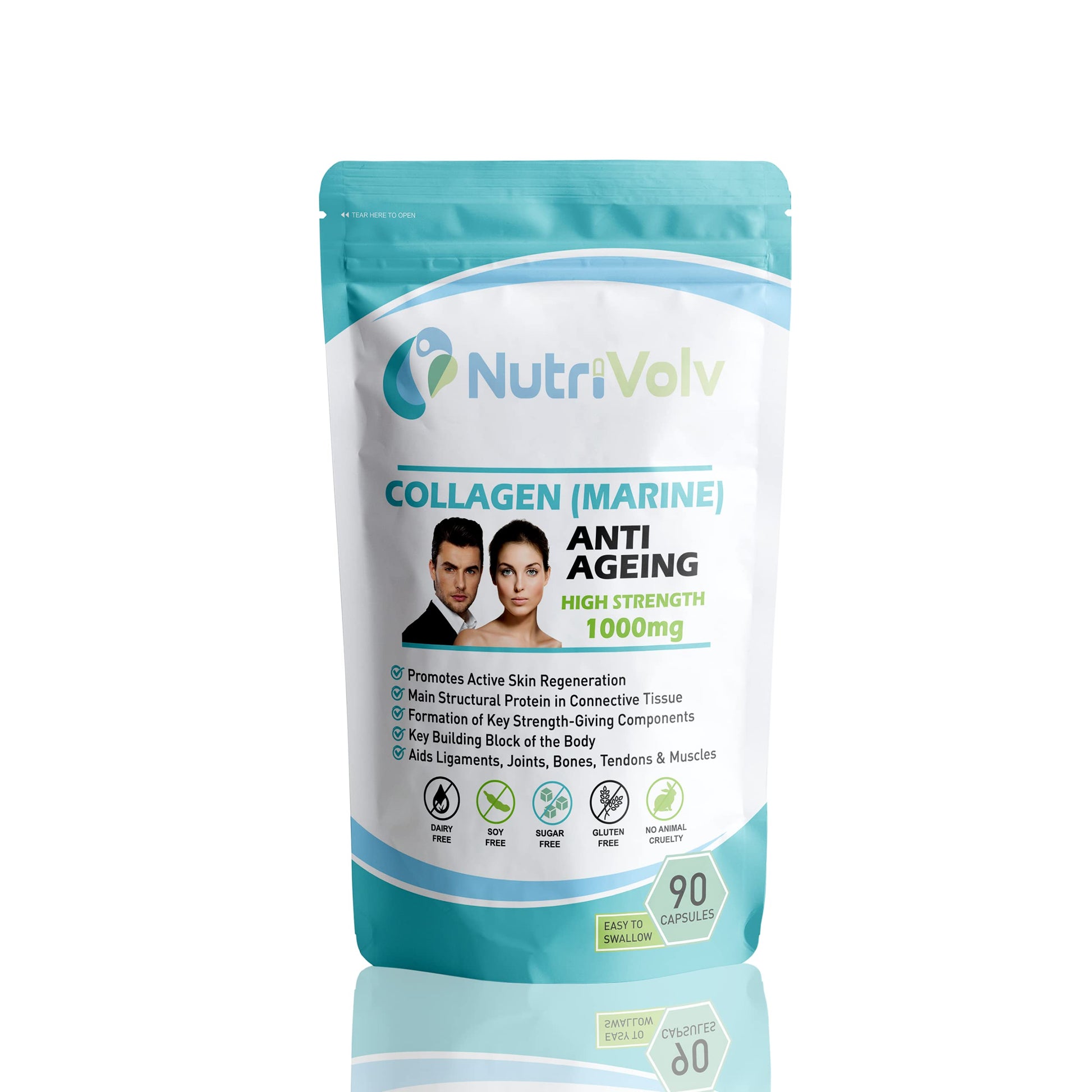 Nutrivolv Collagen Marine (1000mg) Supplement for Skin , Anti Ageing Nutrivolv uk supplements