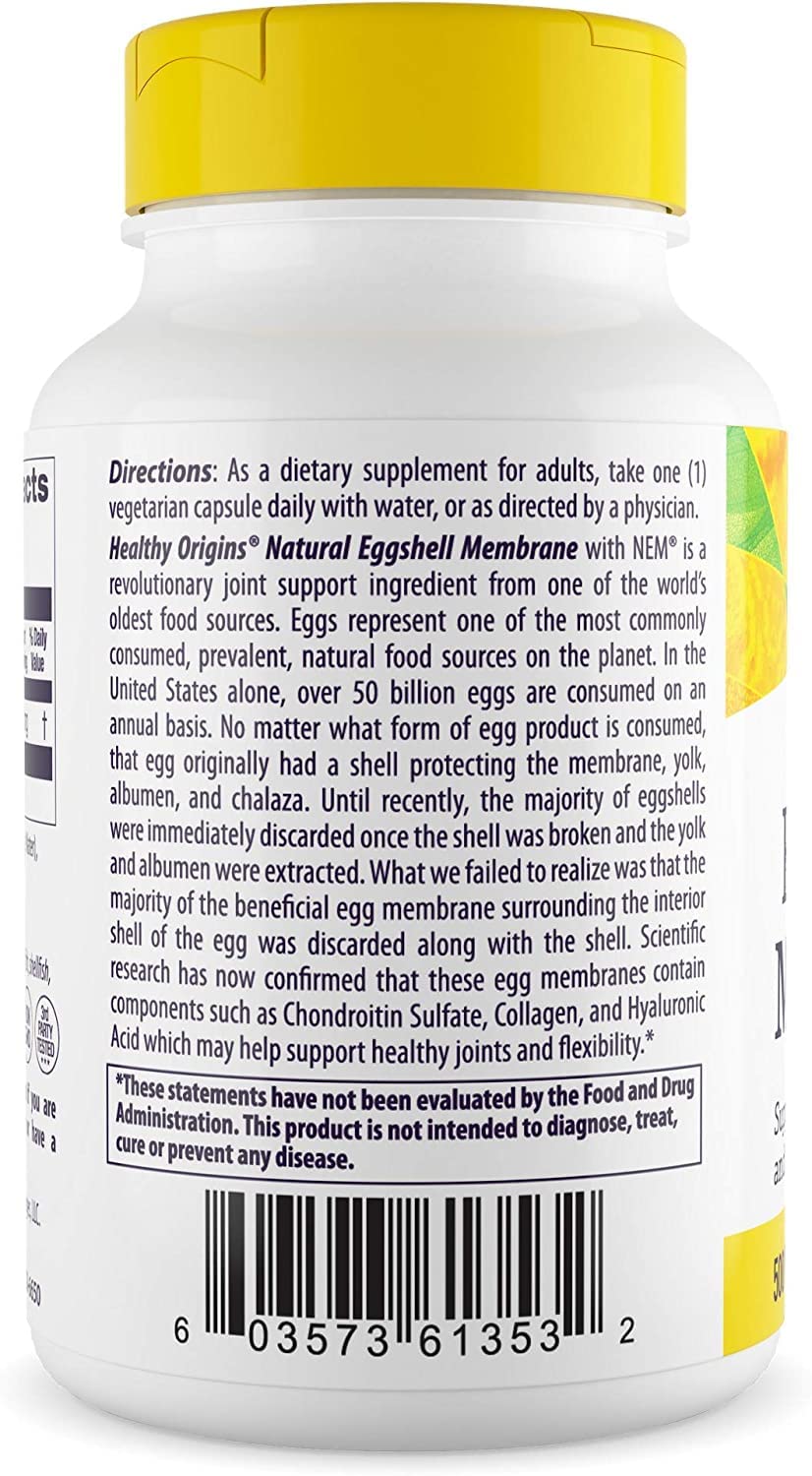 Healthy Origins Eggshell Membrane (NEM), 500 mg - Natural Collagen and Joint Support Healthy Origins uk supplements