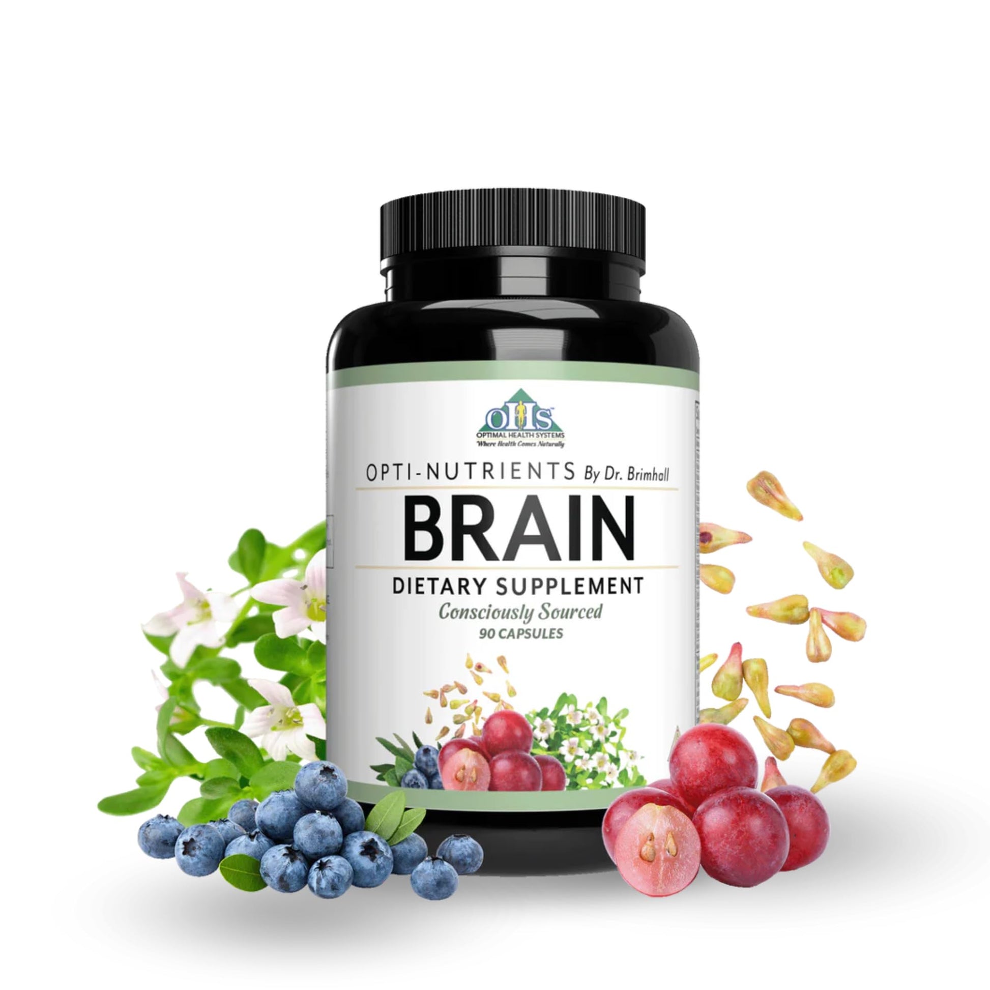 Optimal Health Systems Brain | Most Comprehensive Nootropic + Enzyme Delivery | 700 mg Scientific Neuroenhancment Blend | Boost Mood, Memory & Focus | 90 Capsules Optimal Health Systems uk supplements