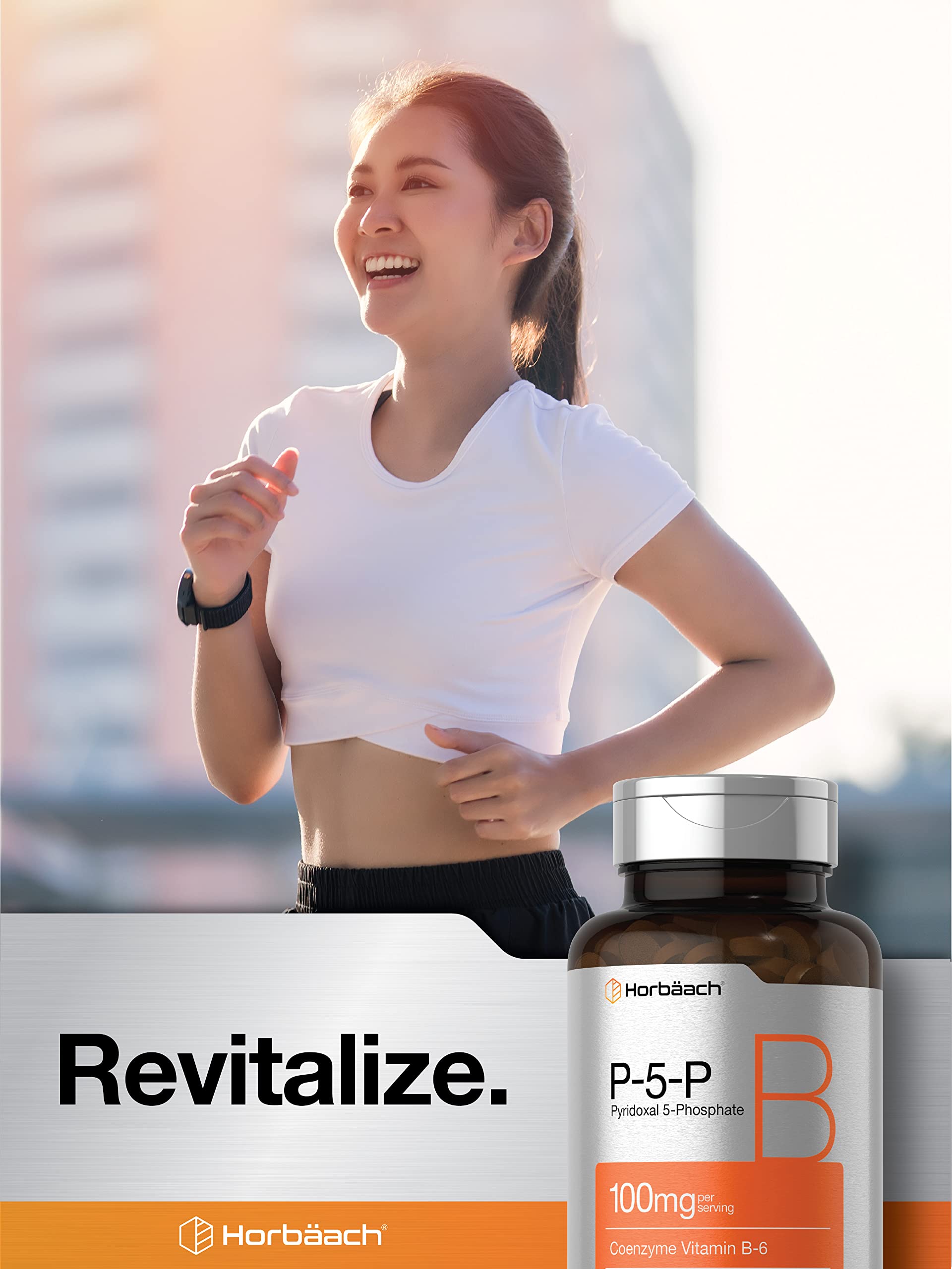 P-5-P Activated Vitamin B6 100mg | 120 Tablets | Vegetarian Supplement, Non-GMO Horbäach uk supplements