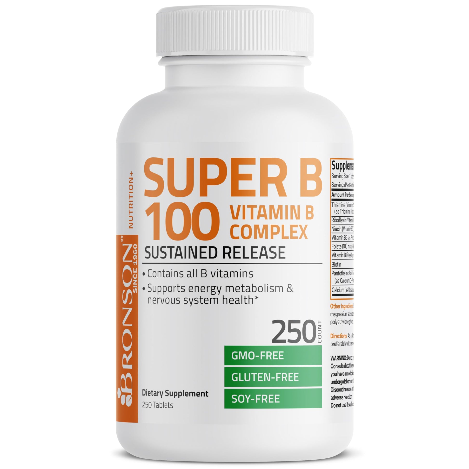Bronson Super B 100 Vitamin B Complex Sustained Release Contains All B Vitamins Bronson uk supplements