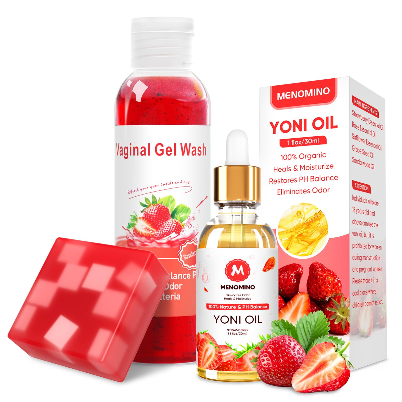 Feminine Wash & Yoni Soap Bar & Yoni Oil for Women pH Balance, Yoni Wash for Vaginal Moisturizing MENOMINO uk supplements
