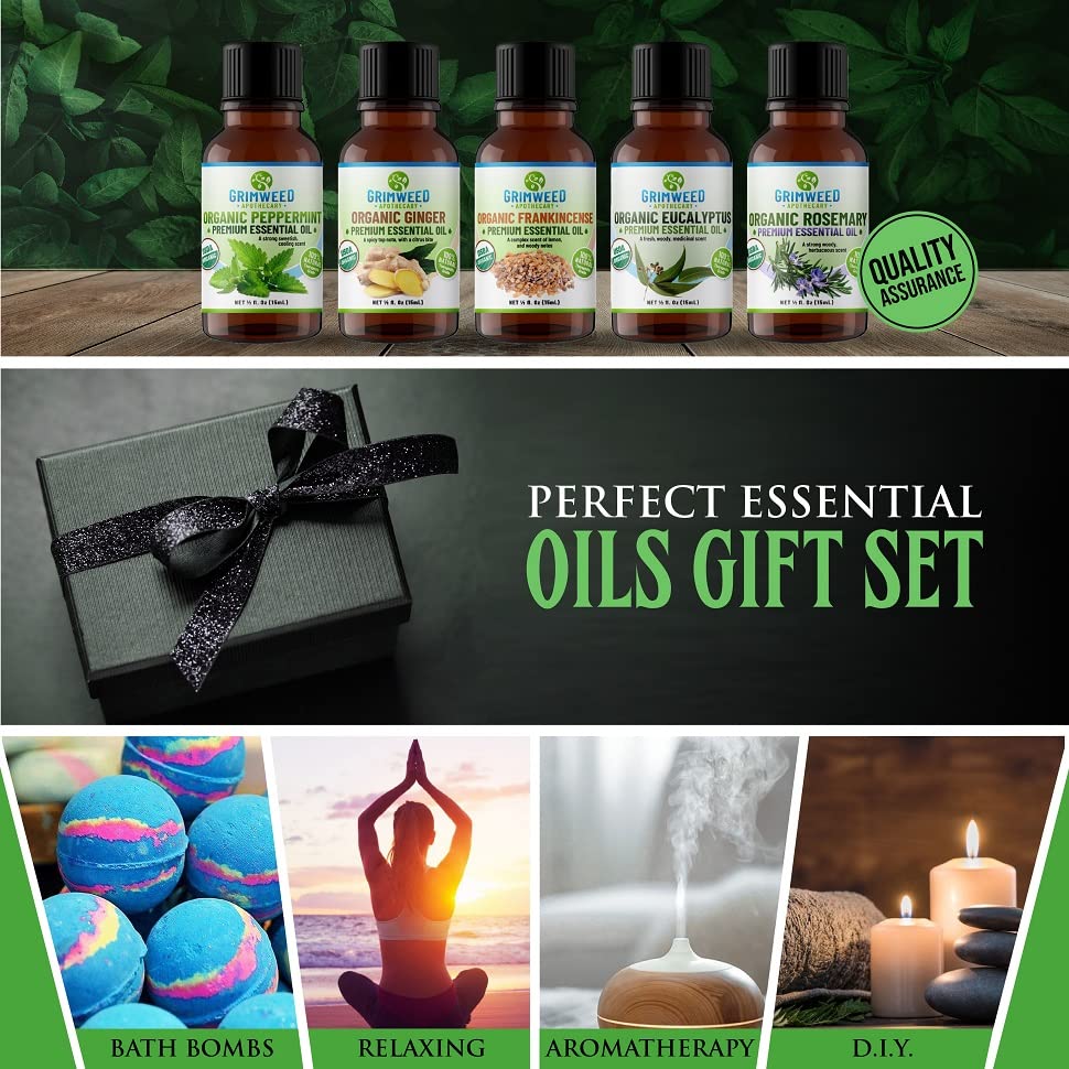 USDA Organic Ginger Essential Oil – Therapeutic Grade- Diffuser Oil - 100% All Natural - with Glass Dropper Grimweed Apothecary uk supplements