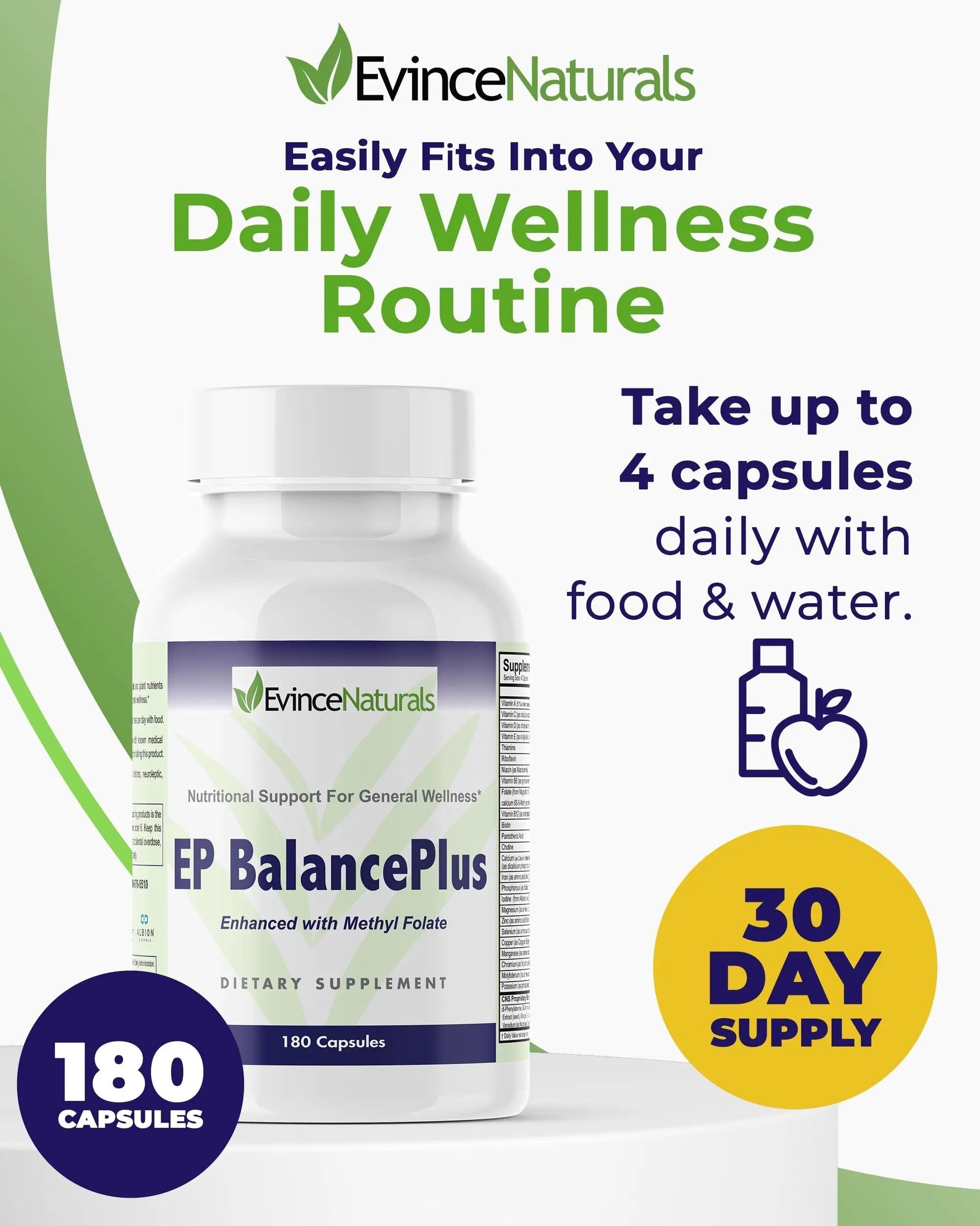 EP BalancePlus Multivitamin for Adults - Multivitamin for Men & Women with Vitamins and Minerals - Methyl Folate & Amino Acids for Nutritional Support EvinceNaturals uk supplements