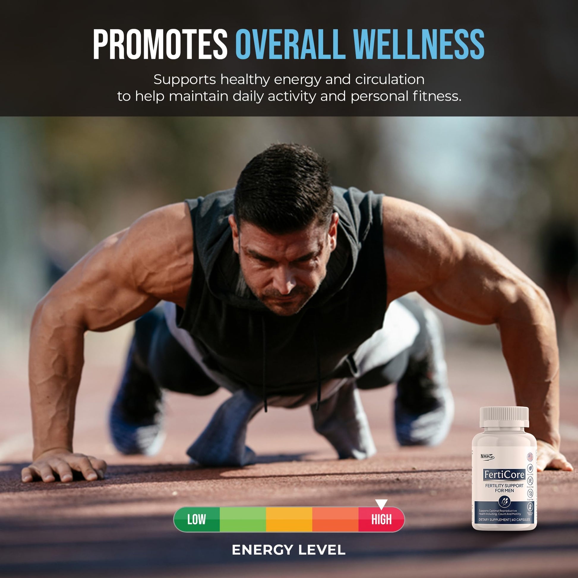NHHS FertiCore – Men’s Fertility & Reproductive Wellness Supplement – Supports Sperm Health, Motility & Vitality – with Vitamins, Minerals, Amino Acids & Antioxidants – Made in USA, 60 Capsules NHHS uk supplements