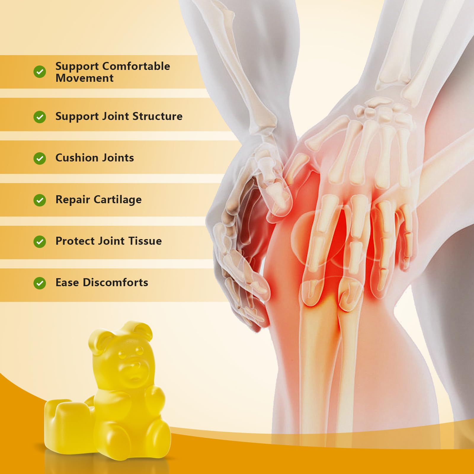 Sugar Free Glucosamine Chondroitin Gummies, Extra Strength 1500mg Glucosamine UPNEUTRI uk supplements