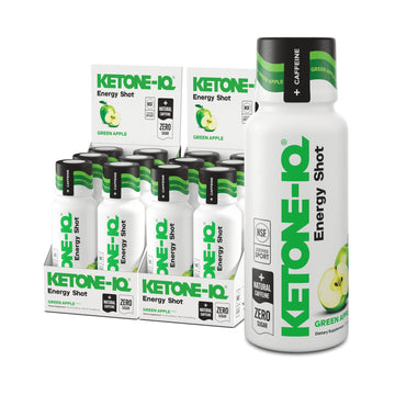 Ketone-IQ Caffeine Performance Energy Shots – Clean Energy for Focus & Endurance, 5g Ketones, 100mg Green Tea Caffeine, B Vitamins, 12 Pack (Green Apple) Ketone-IQ uk supplements