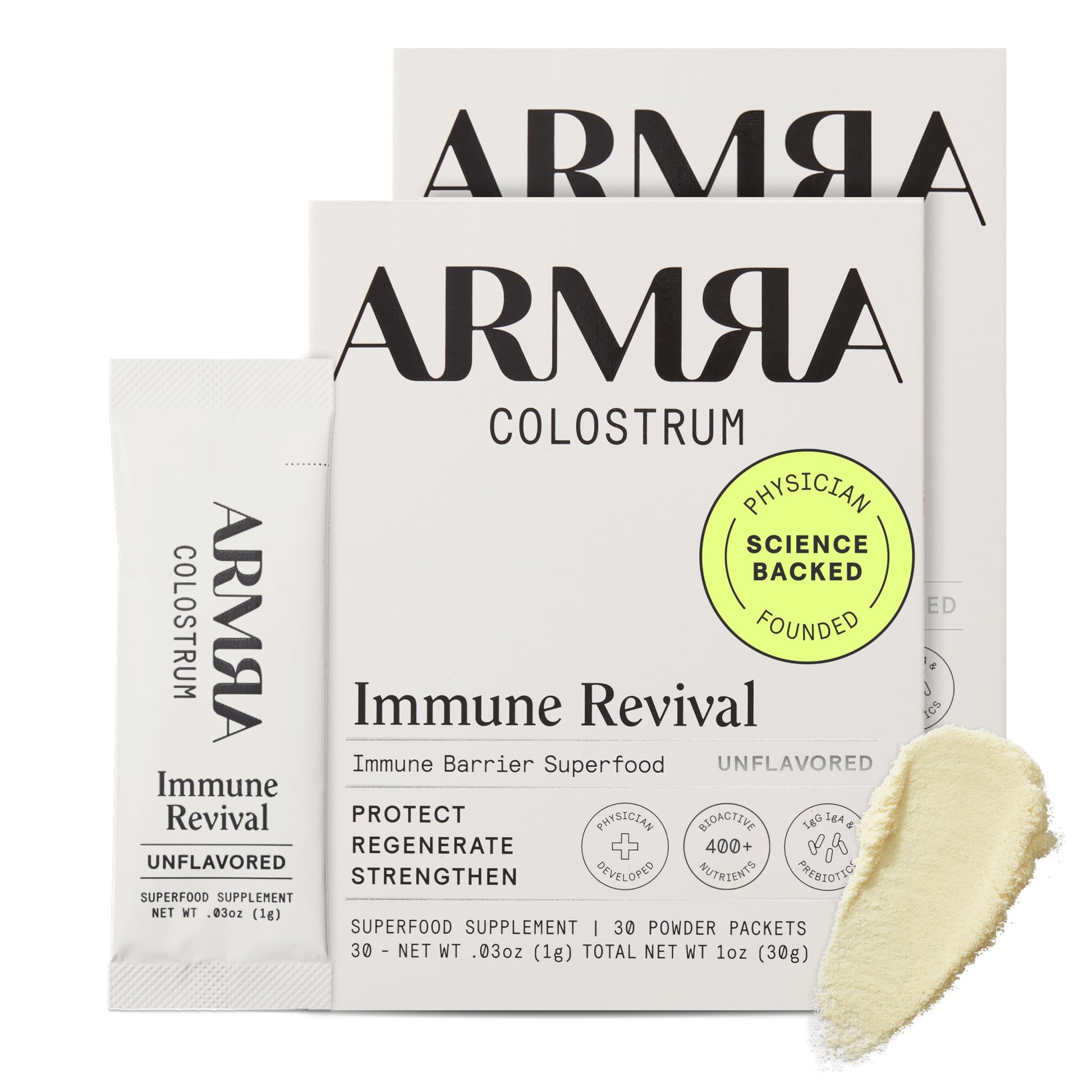 ARMRA Colostrum Powder | Unflavored | Gut Health & Bloating | Skin & Hair | Immunity | Keto, Gluten & Fat-Free | 60 Servings ARMRA uk supplements