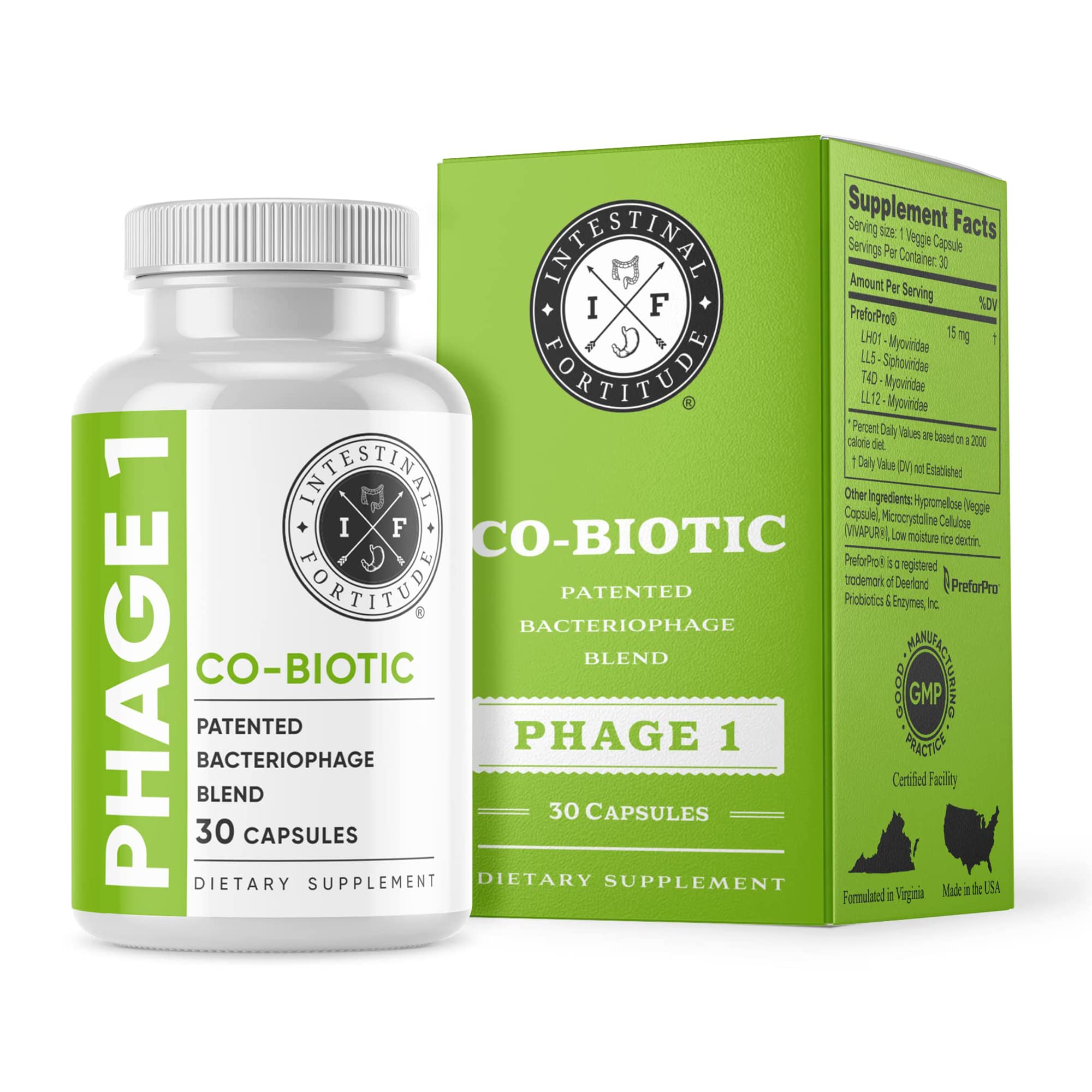 Intestinal Fortitude Phage 1 - Ultimate Gut Health Supplement, Total Restore Intestinal Defense, Patented Bacteriophage Blend for Gut Support, Digestive & Immune System Health, Destroy Bad Bacteria Intestinal Fortitude uk supplements