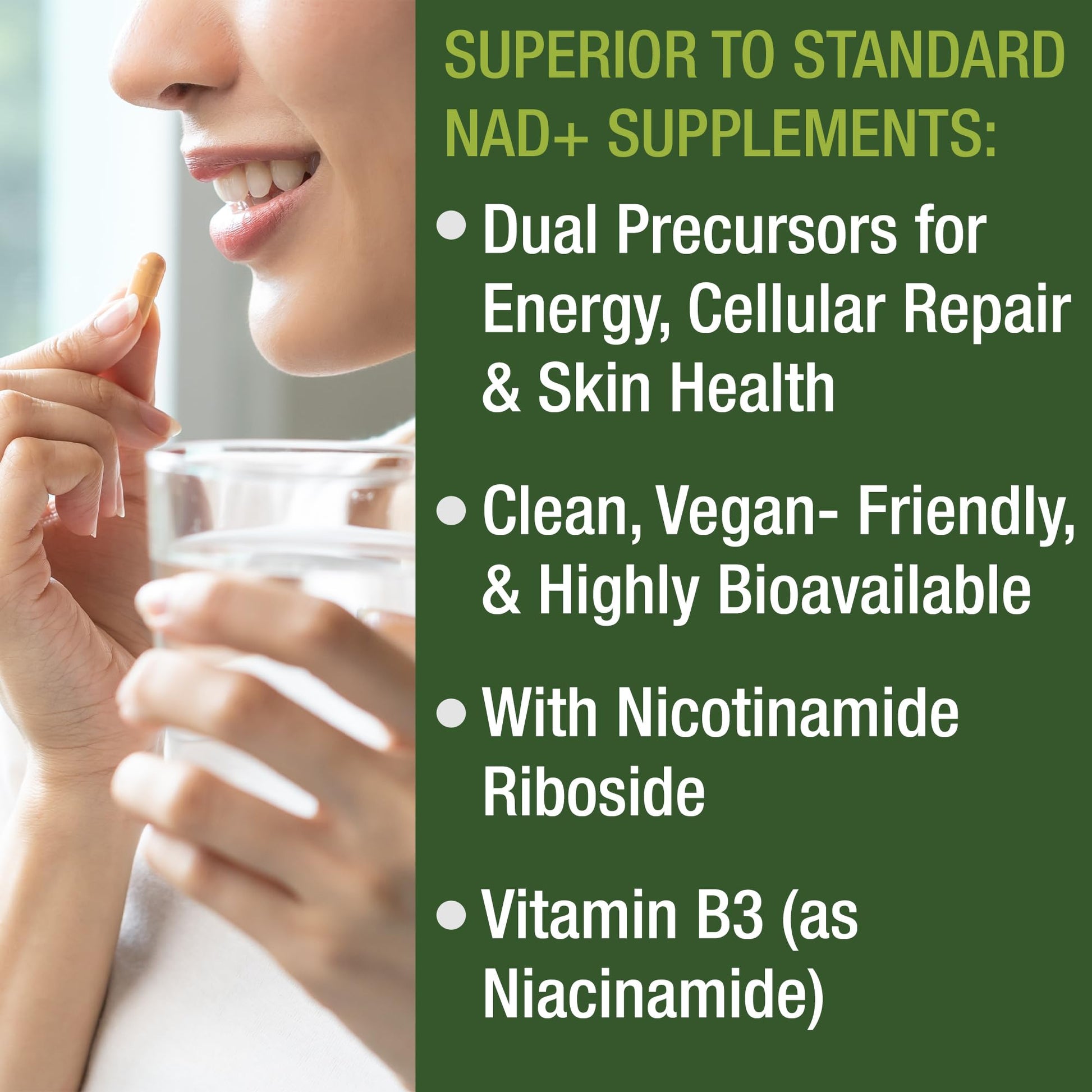 Peak Performance Nicotinamide Riboside NR Supplement Capsule. NMN Alternative NAD Supplement + Niacinamide for NAD+ Levels As We Age. 3rd Party Tested, Non-GMO, Vegan NR Vitamin for Women and Men Peak Performance uk supplements