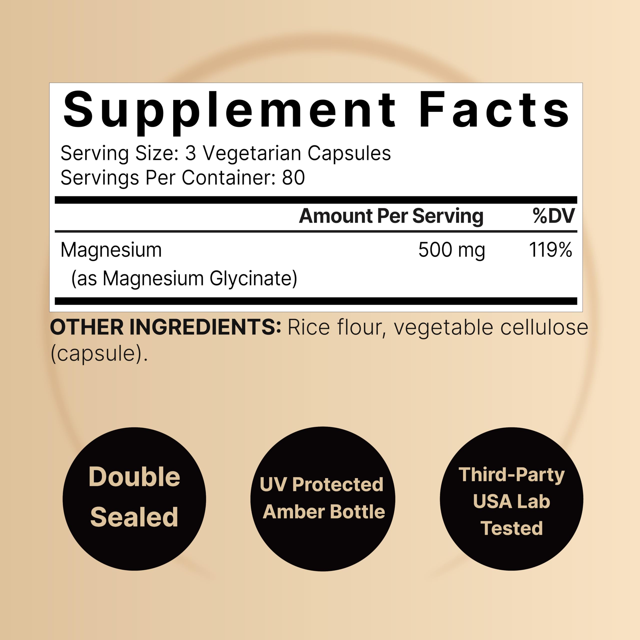 Magnesium Glycinate 500mg Per Serving | 240 Veggie Capsule, 100% Chelated NatureBell uk supplements