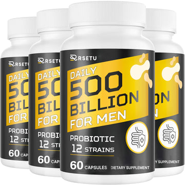 Probiotics for Men, 500 Billion CFUs & 12 Strains Mens Probiotic with Turmeric Cranberry, Goji, Gut Health for Men, for Digestive Health, Gut, Bloating & Gas, Immune, Energy Support, 120-Day Supply RSETU uk supplements