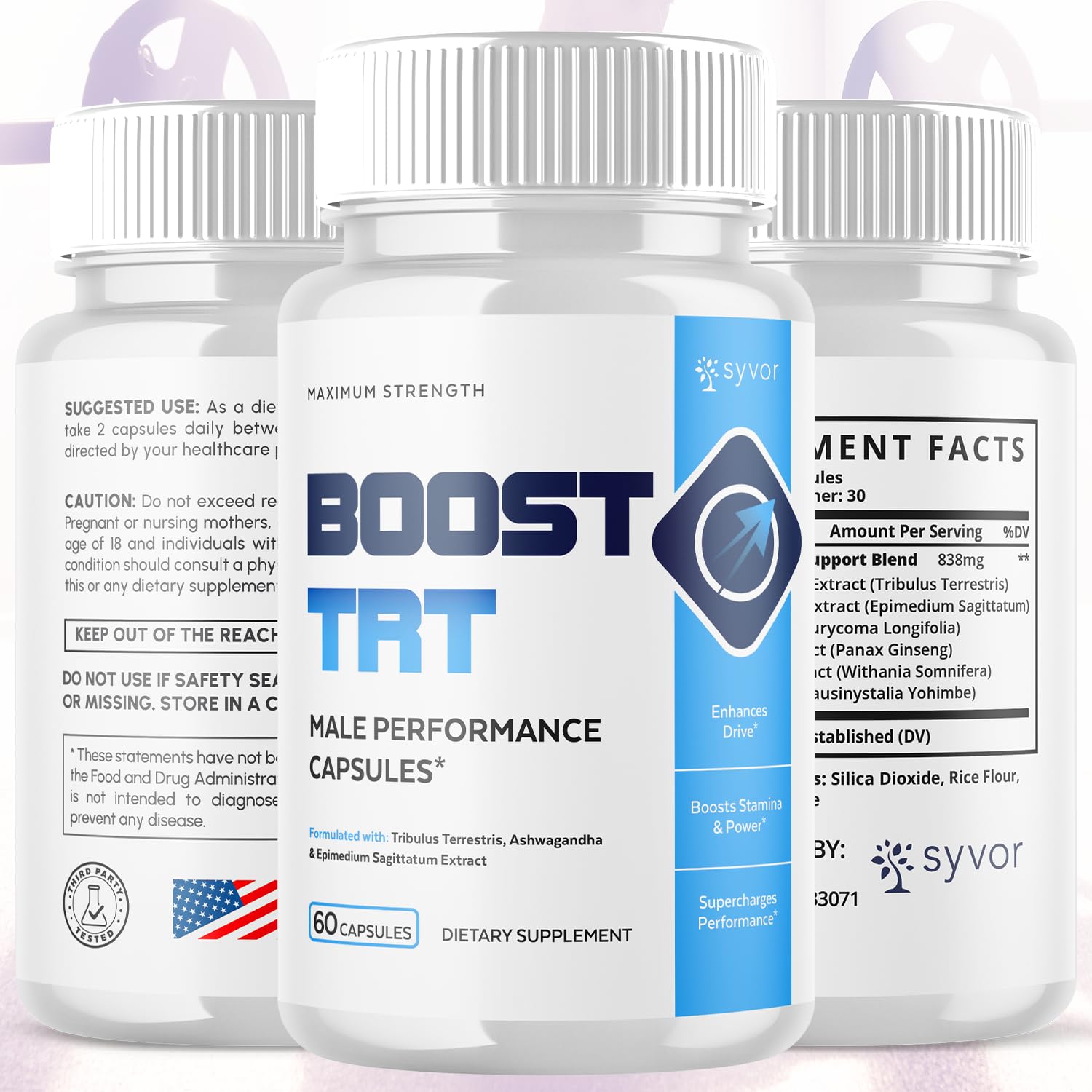 (2 Pack) Boost TRT Capsules, Official BoostTRT Capsules with All Natural Ingredients, Advanced Health & Wellness Support Formula with Max Strength Premium Active Lifestyle Vitamins (120 Capsules) Syvor uk supplements