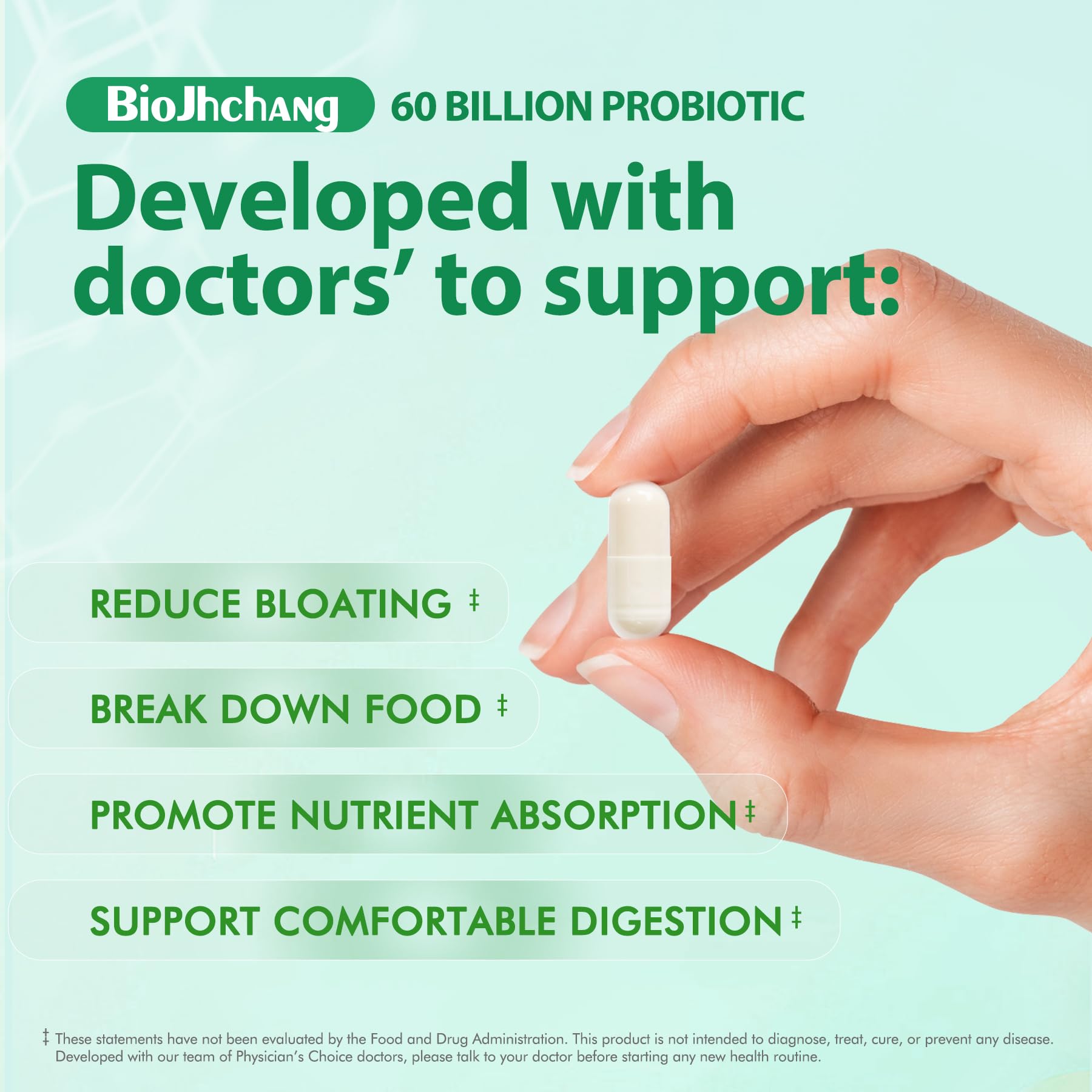 BioJhchang Probiotics Supplements 60 Billion CFUs 11 Diverse Strains Natural Prebiotics for Immune, Digestive Gut Health Supports Occasional Constipation Diarrhea Gas Bloating for Women & Men BioJhchang uk supplements
