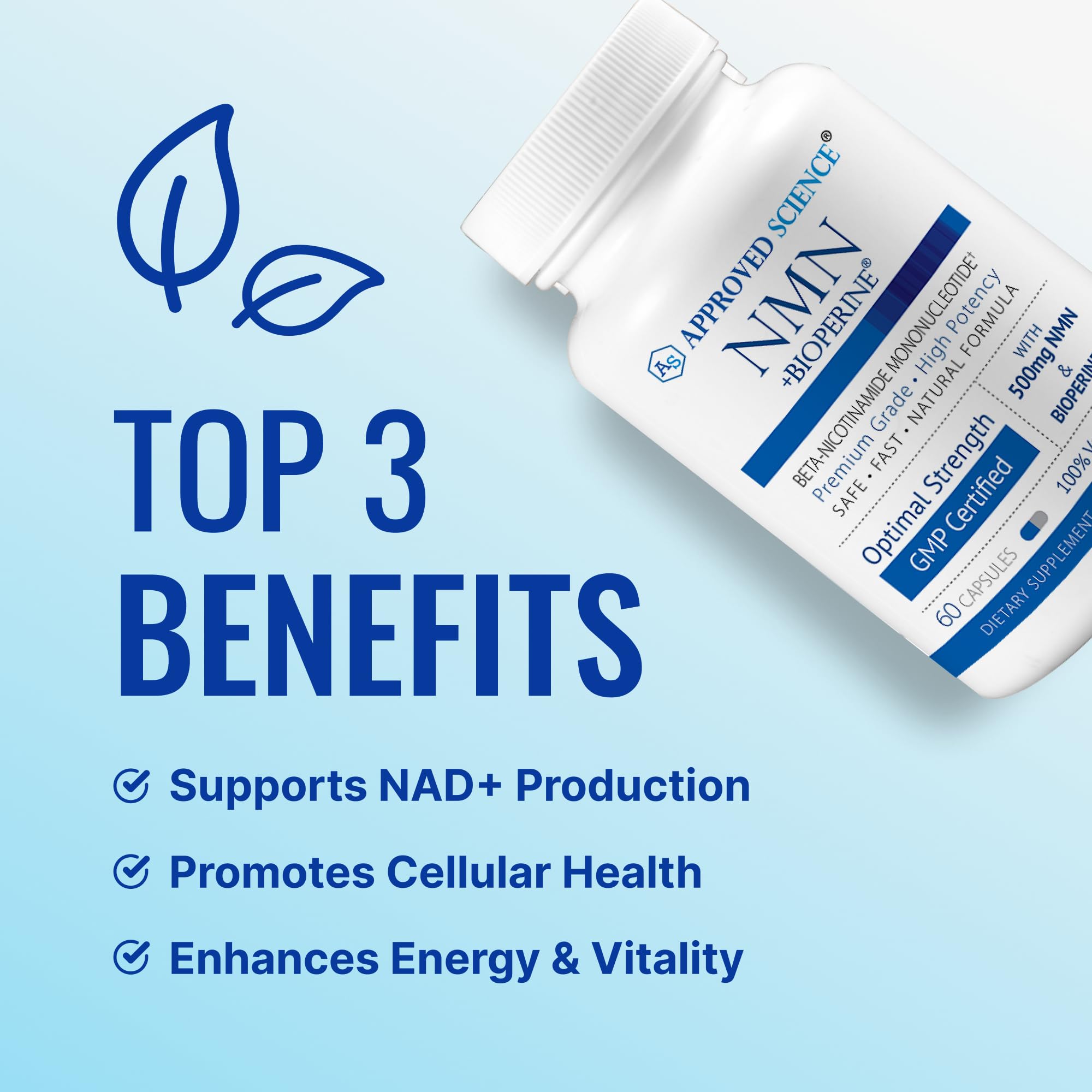 Approved Science NMN - 500mg Stable NMN - Cellular Energy, Healthy Aging - Pack of 1 - Made in USA - Vegan Approved Science uk supplements