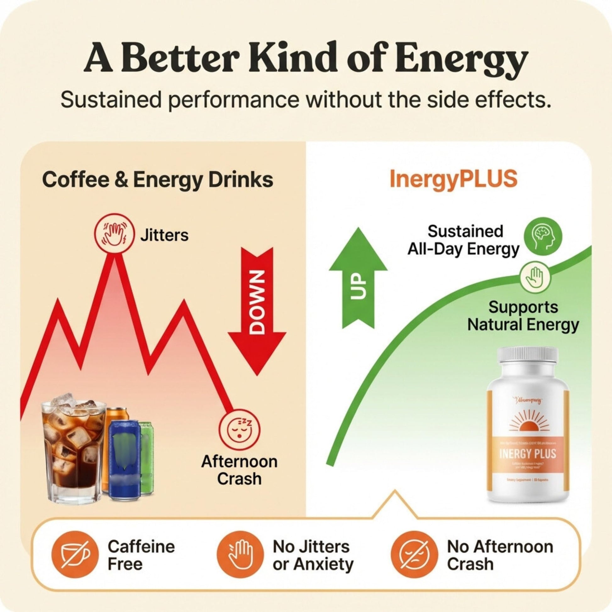 InergyPLUS | Energy Vitamins for Women, Fatigue, Natural Energy Supplements for Focus | Vitamin B12, Folic Acid, Rhodiola Rosea, Cordyceps, CoQ10, Caffeine Free | Packaging Vary | 60 Ct BB Company uk supplements