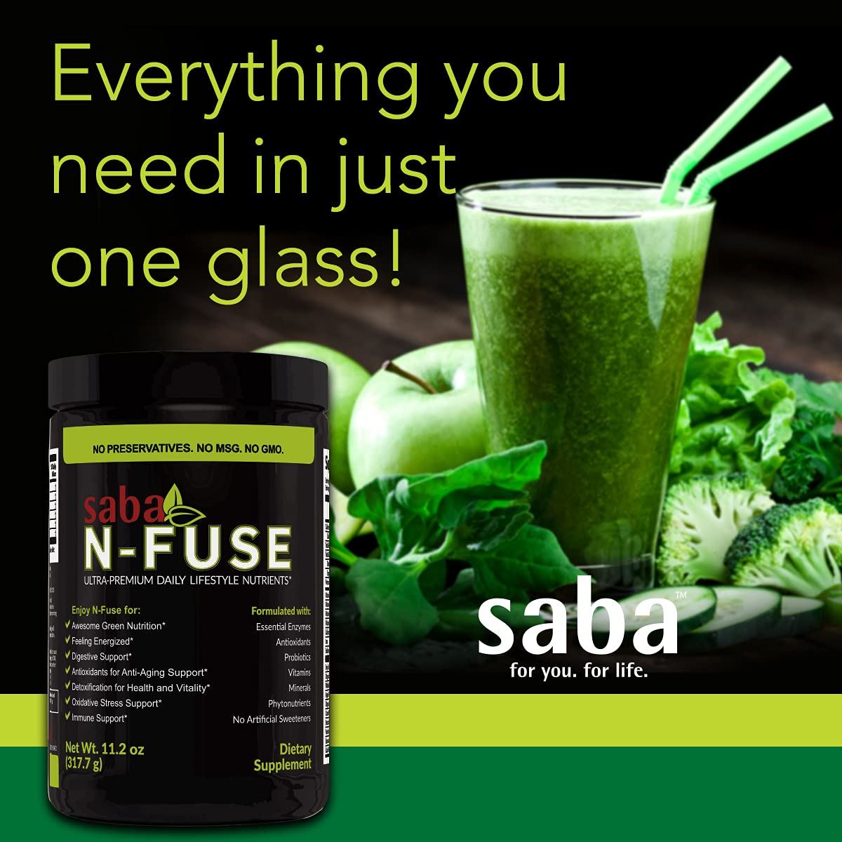 Saba N-Fuse-Whole Food Daily Nutrition,-Phytonutrients, Pre and Probiotics, Enzymes Saba uk supplements