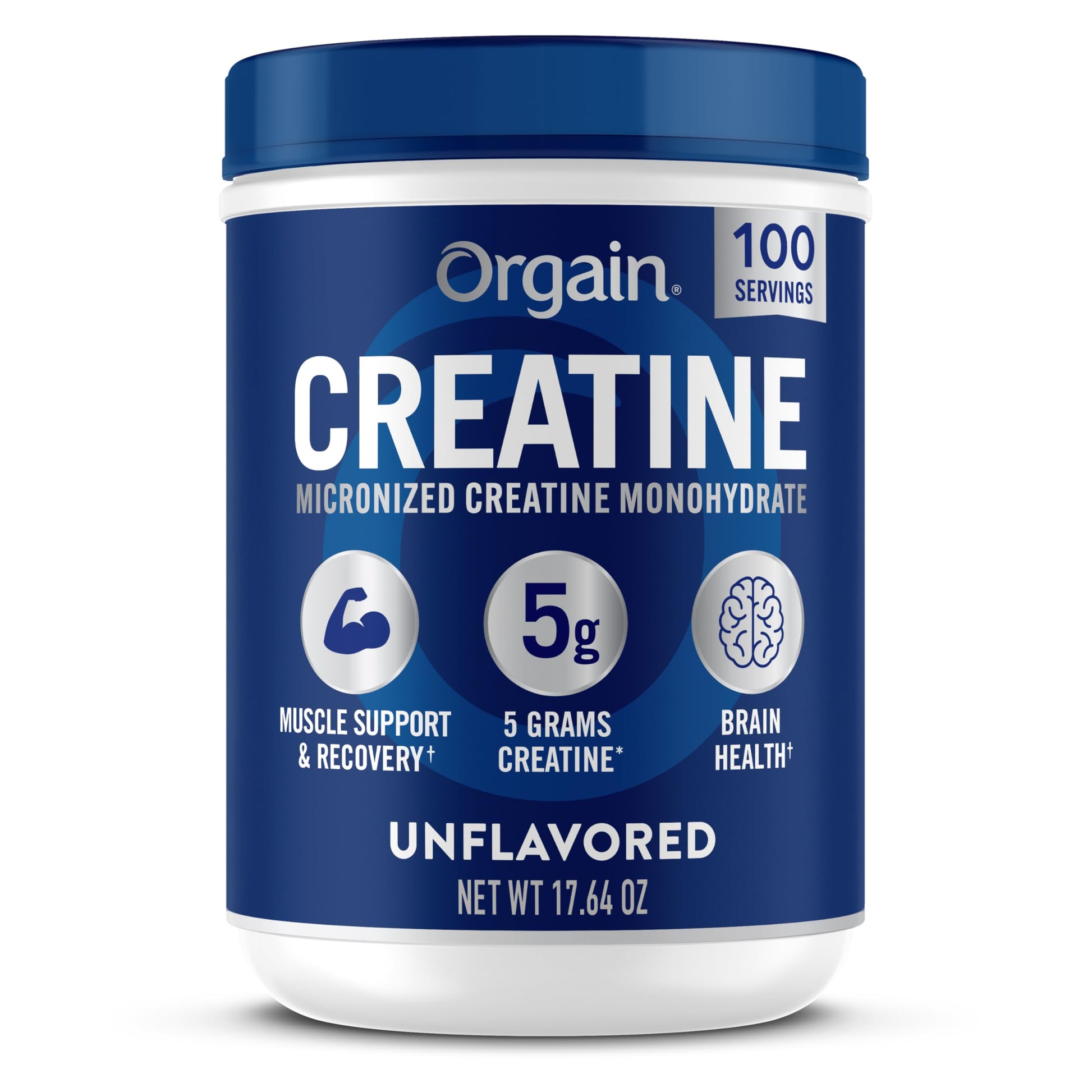 Orgain Creatine Monohydrate Micronized Powder, 100 Servings, Unflavored, Supports Muscle Growth, Post Workout Recovery and Brain Health, No Artificial Additives, for Men & Women, Vegan Orgain uk supplements