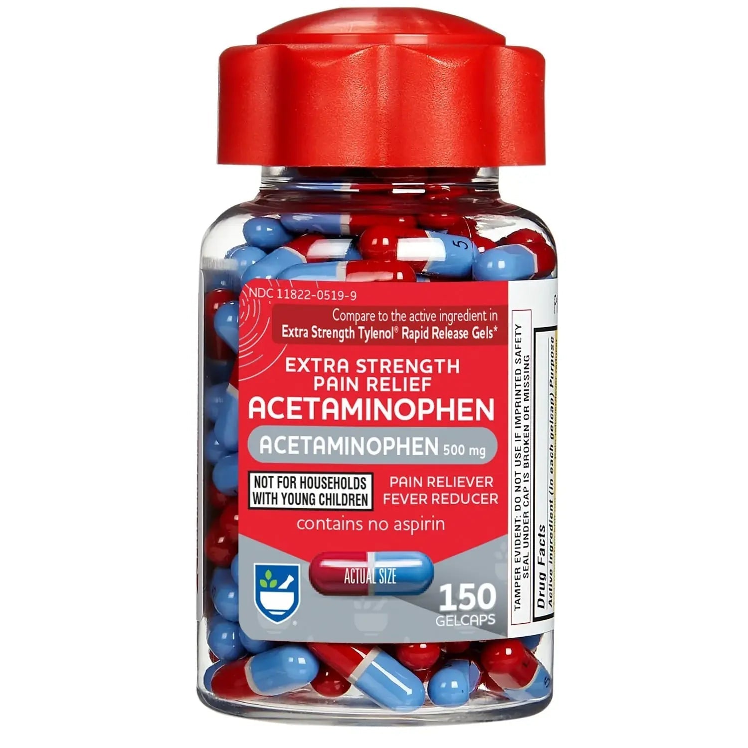 Rite Aid Extra Strength 500mg Acetaminophen Rapid Release Gelcaps - 150 Count | Joint, Muscle, Arthritis, Back Pain Relief Rite Aid uk supplements