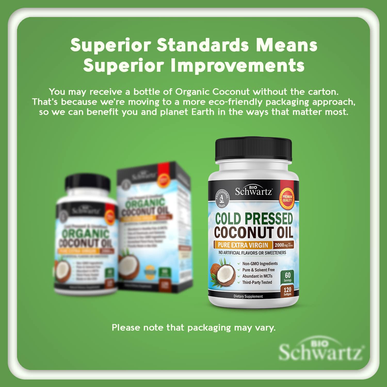 Coconut Oil Capsules 2000mg - Organic Pure Extra Virgin Unrefined Cold Pressed MCT BioSchwartz uk supplements