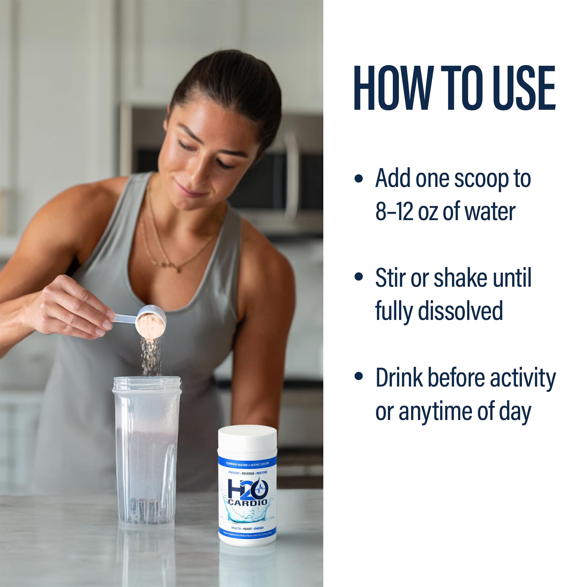 H2O Cardio | Nitric Oxide Supplement Drink | Wellness & Hydration Support | Arginine & Citrulline Powder | Berry Flavored Drink Mix for Daily Activity | Net Wt. 3.35 Ounces H2O CARDIO uk supplements
