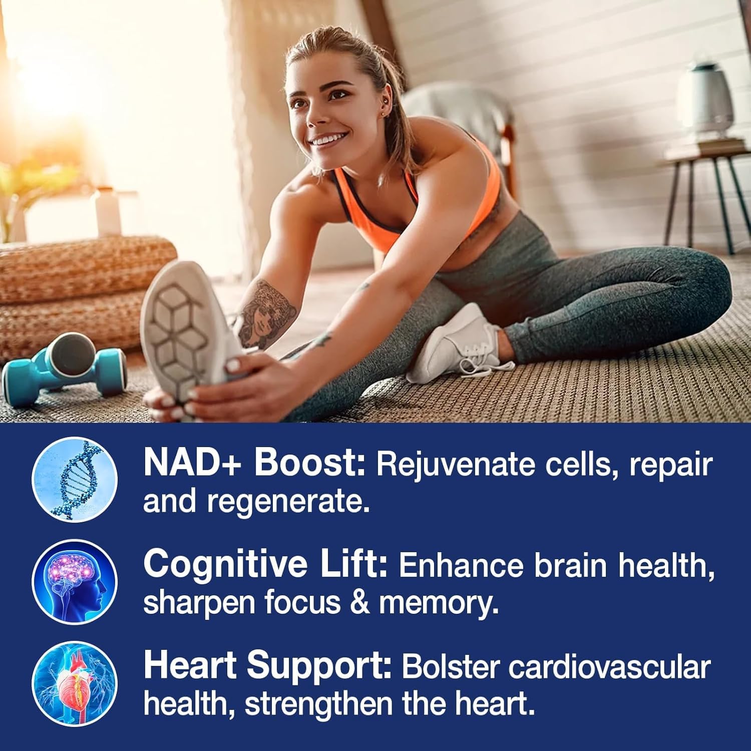 NAD+ Supplement - NAD Nicotinamide Riboside Resveratrol NAD Supplement 1000mg Pure Organic for Women and Men Anti-Aging, Energy, Focus, 80 Capsules MSLOTAL uk supplements