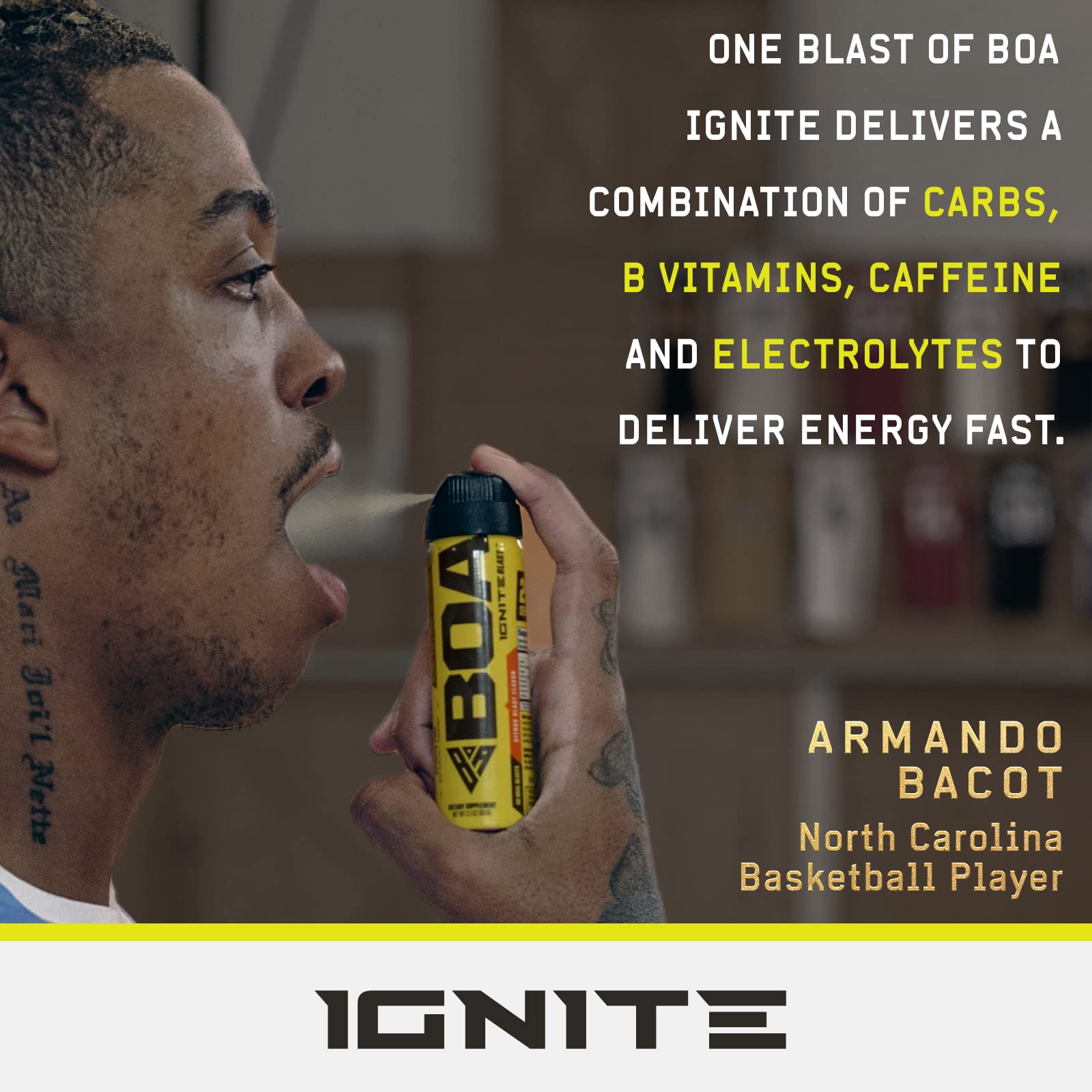 BOA Ignite Blast – Oral Aerosol Rapid Energy Solution – Pre Workout with Caffeine, B Vitamins BOA Nutrition Inc uk supplements