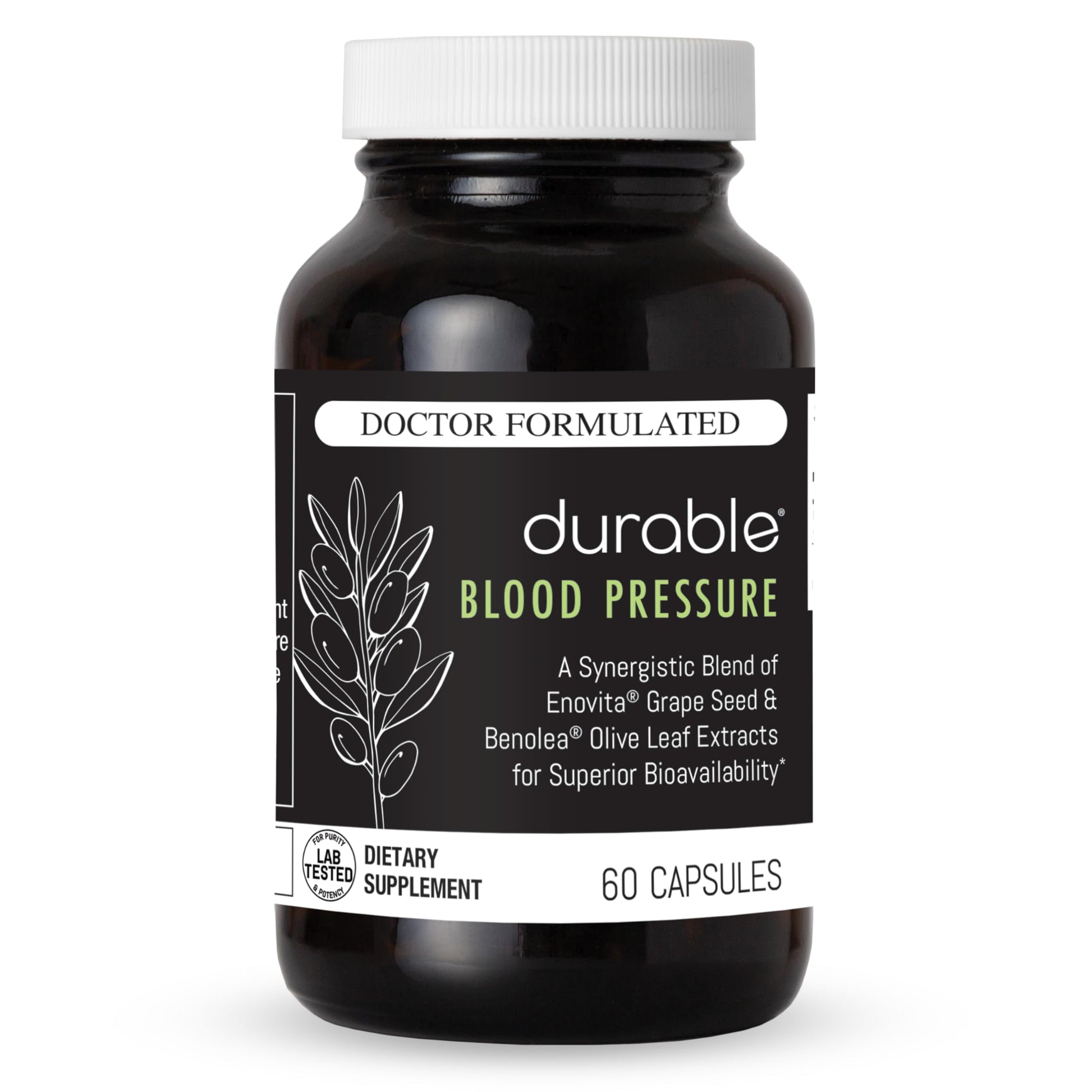 Durable Blood Pressure – Benolea Olive Leaf & Enovita Grape Seed Extract – Healthy Circulation, Nitric Oxide & Artery Support – Doctor Formulated, Vegan, Non-GMO, Made in USA (60 Capsules) Durable uk supplements