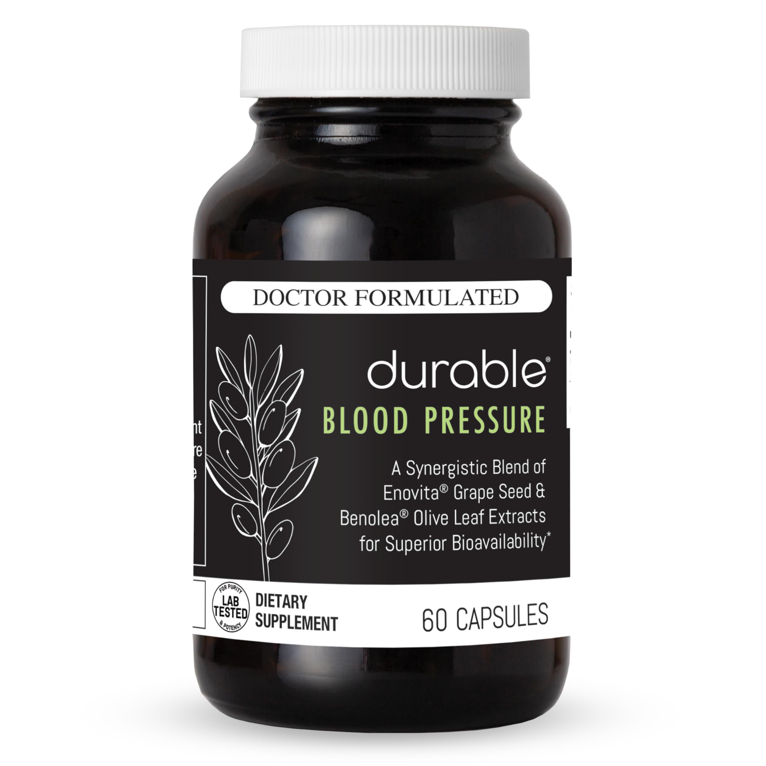 Durable Blood Pressure – Benolea Olive Leaf & Enovita Grape Seed Extract – Healthy Circulation, Nitric Oxide & Artery Support – Doctor Formulated, Vegan, Non-GMO, Made in USA (60 Capsules) Durable uk supplements