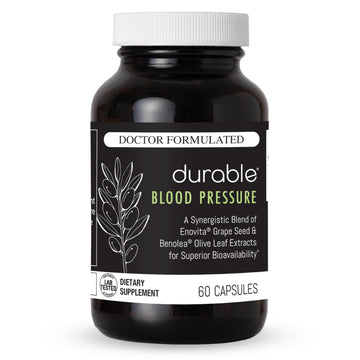 Durable Blood Pressure – Benolea Olive Leaf & Enovita Grape Seed Extract – Healthy Circulation, Nitric Oxide & Artery Support – Doctor Formulated, Vegan, Non-GMO, Made in USA (60 Capsules) Durable uk supplements