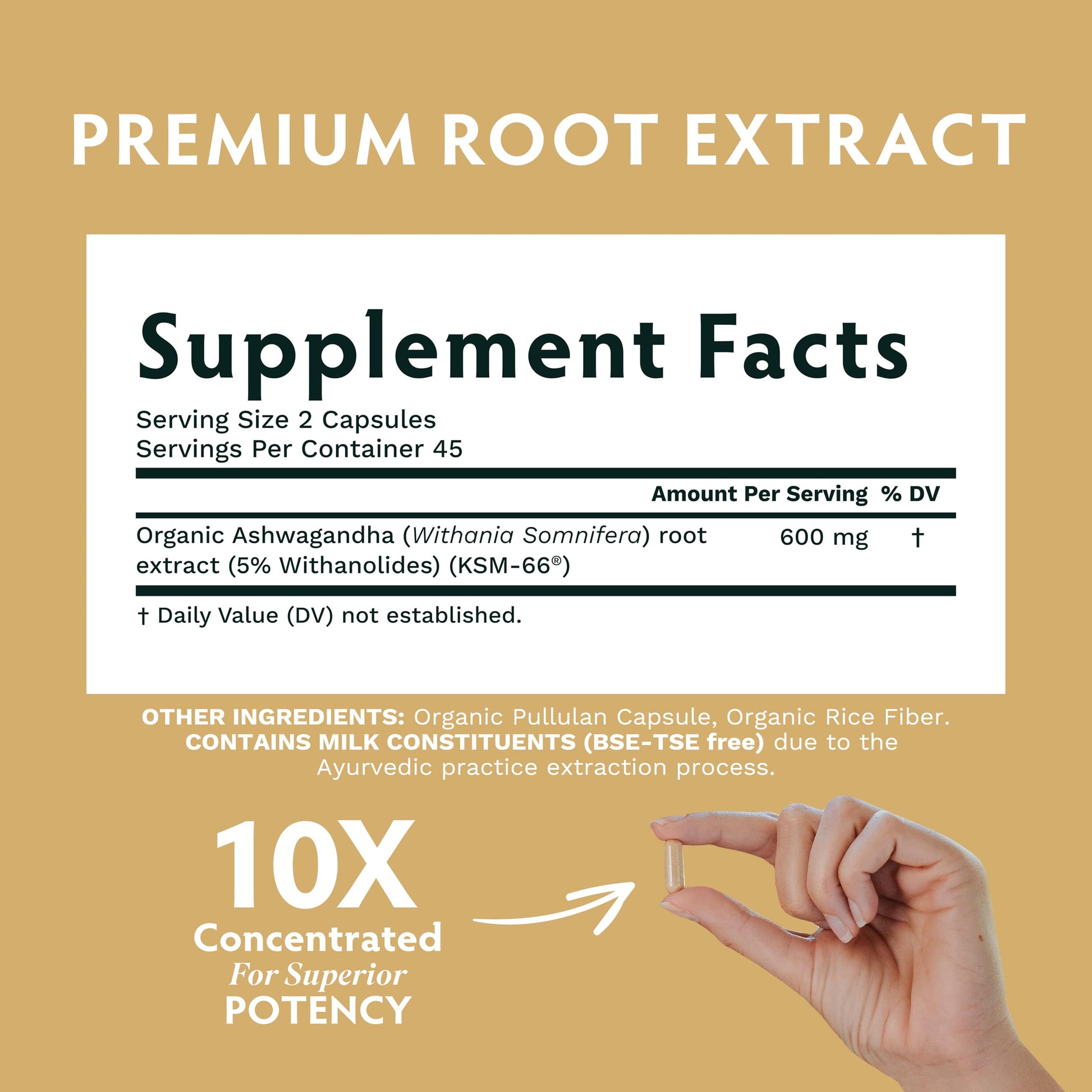 TRIBE ORGANICS Ashwagandha KSM 66 Pure Organic Root Powder Extract Ayurvedic Supplement - Focus, Mood Support, Increase Energy, Strength, 600mg of Natural KSM66 for Superior Absorption - 120 Capsules TRIBE ORGANICS uk supplements