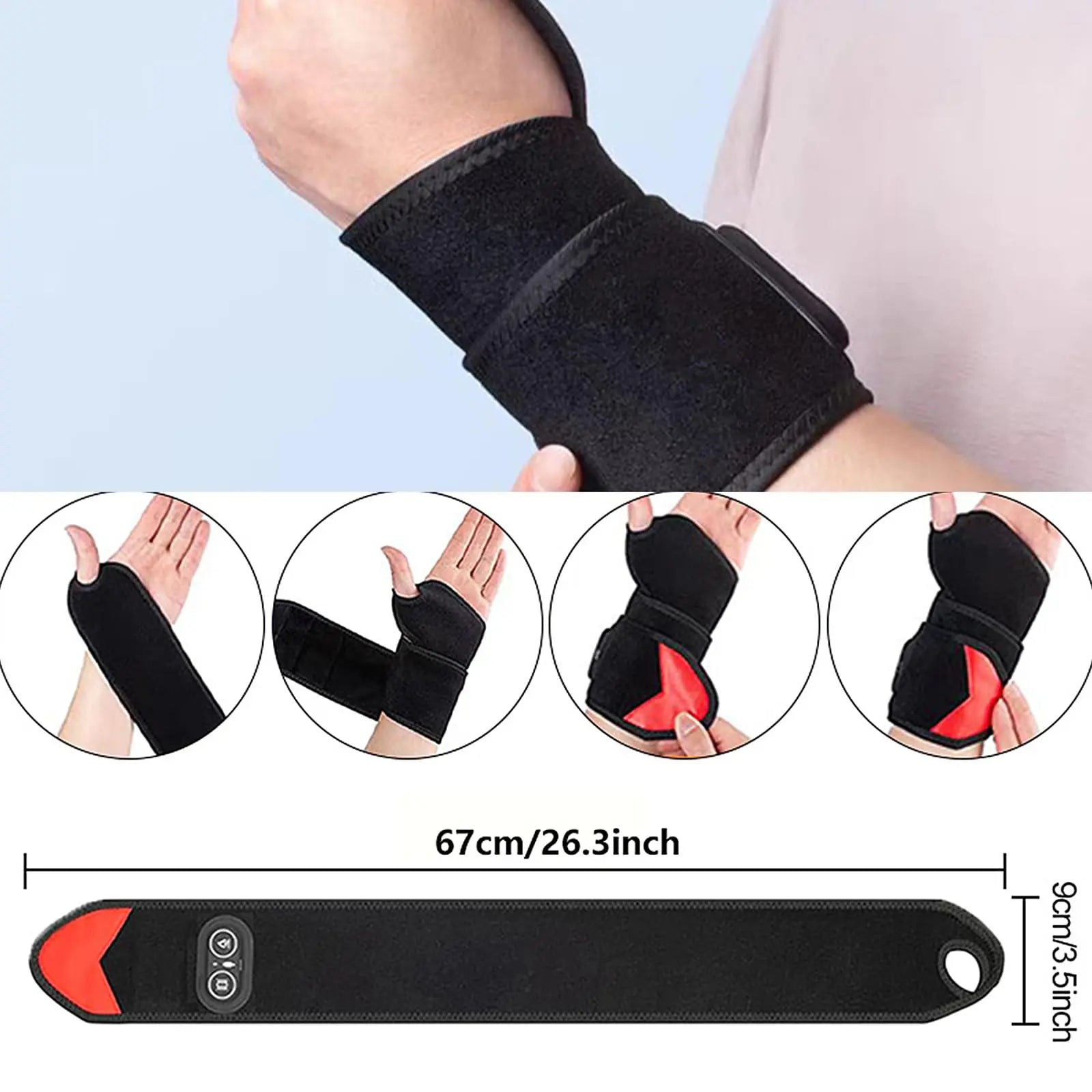 ZMHWANY Rechargeable Cordless Wrist Massager with Heat and Compression, 3000mAh Battery for Arthritis Carpal Tunnel Pain Relief, Wireless Heating Pad Ideal for Seniors ZMHWANY uk supplements