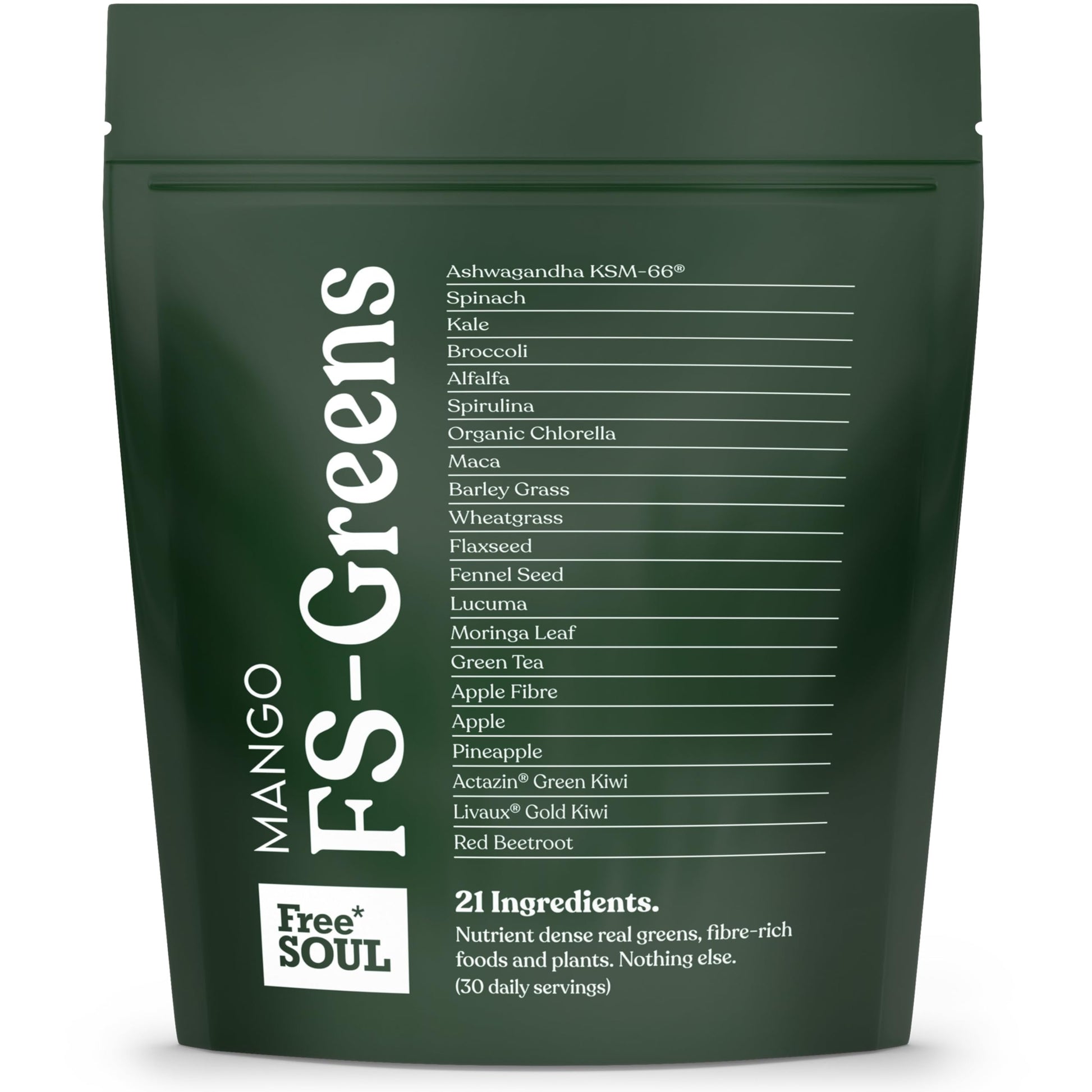 FS-Greens | 21 Advanced Greens, Superfoods, and Adaptogens Including KSM-66 Free Soul uk supplements
