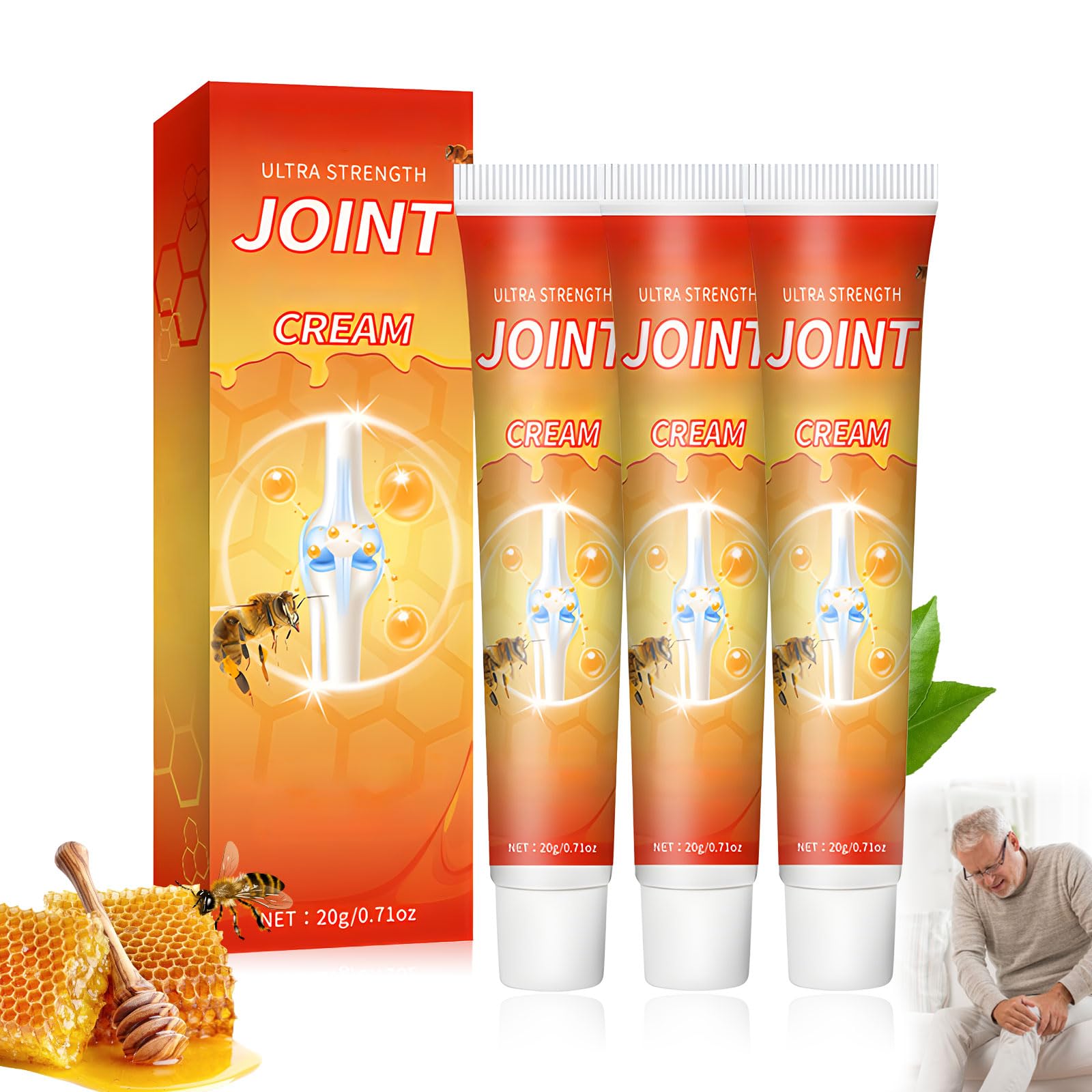 XiuFa 3PCS Joint Cream, Bee Venom Joint Repair Cream, for Back, Neck, Feet, Shoulder XiuFa uk supplements