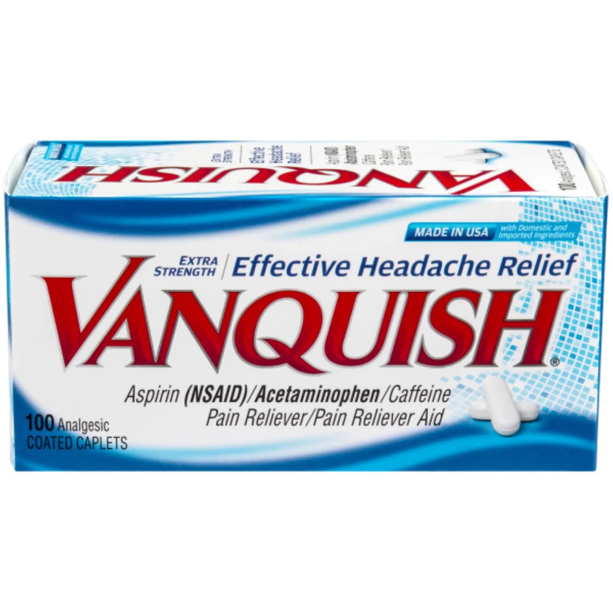 Vanquish Headache Relief, Acetaminophen, Aspirin, Caffeine, 100 Caplets, Packaging May Vary Vanquish uk supplements