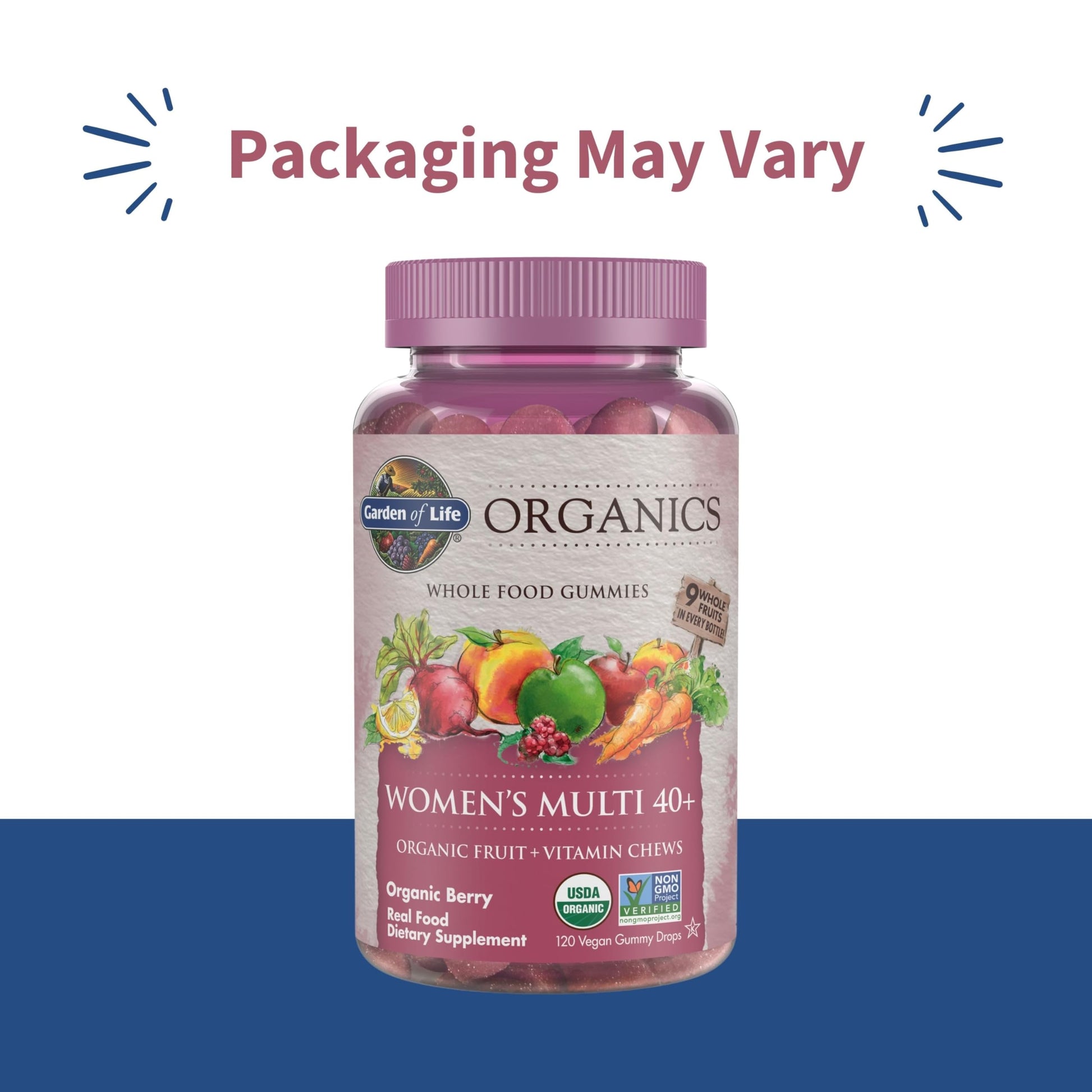 Garden of Life Organics Women 40+ Gummy Vitamins - Berry - Certified Organic, Non-GMO, Vegan, Kosher Complete Multi - Methyl B12, C & D3 Garden of Life uk supplements