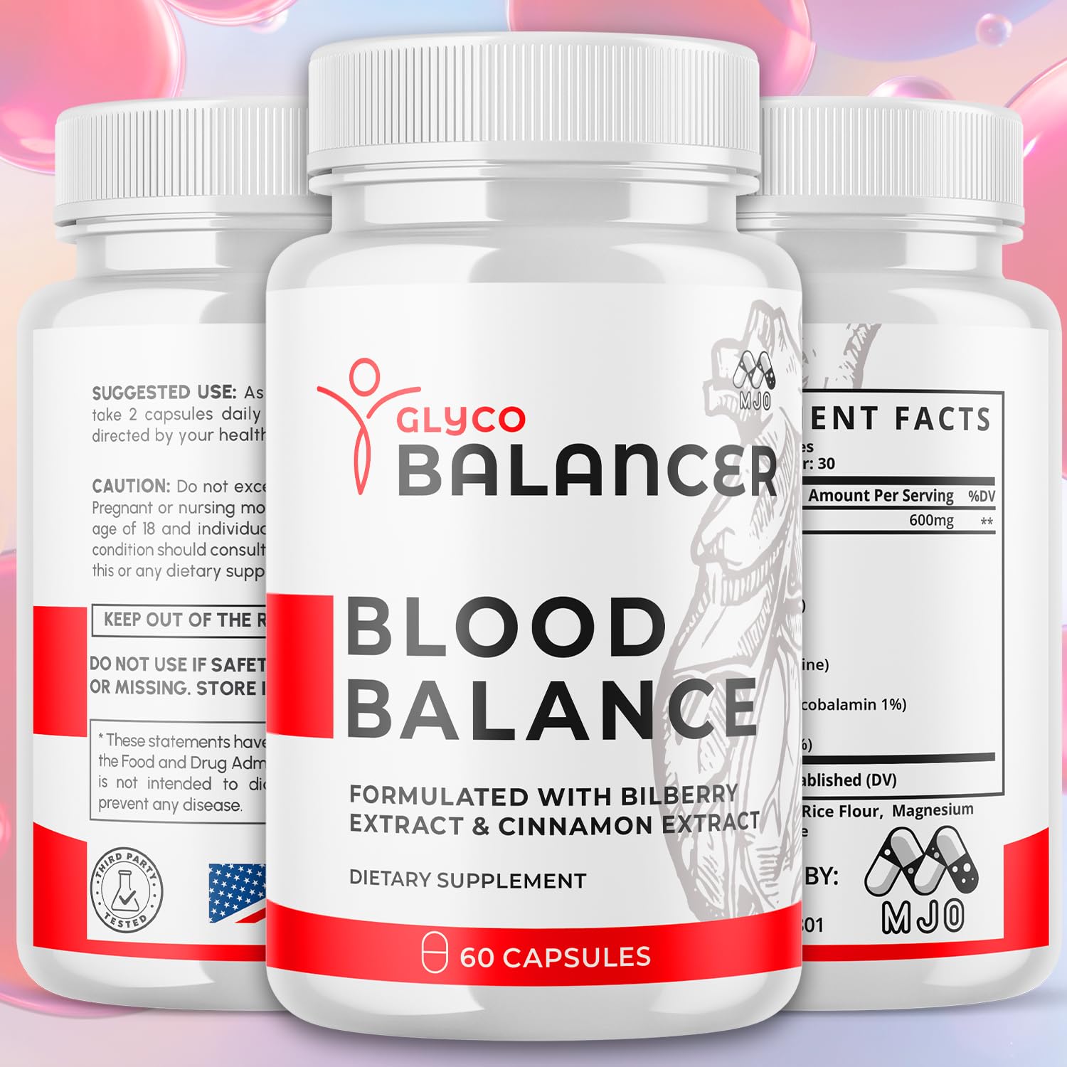 (2 Pack) Glyco Balancer Capsules, Official GlycoBalancer Health Support Pills with All Natural Ingredients, Glyco Balancer Advanced Health Support with Premium Vitamins for Women & Men (120 Capsules) MJO uk supplements