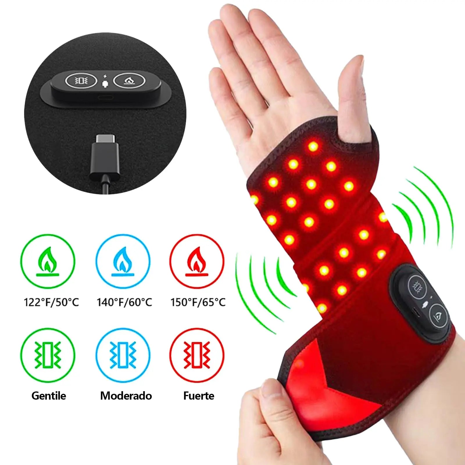 ZMHWANY Rechargeable Cordless Wrist Massager with Heat and Compression, 3000mAh Battery for Arthritis Carpal Tunnel Pain Relief, Wireless Heating Pad Ideal for Seniors ZMHWANY uk supplements