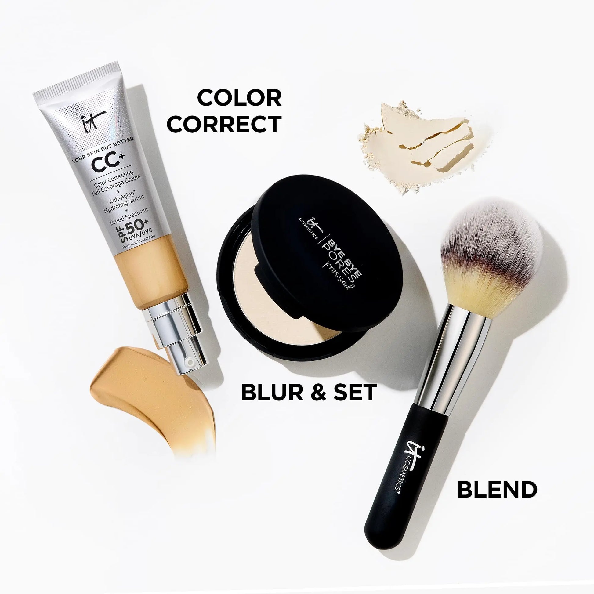 IT Cosmetics Bye Bye Pores Pressed Finishing Powder - Universal Translucent Shade - Contains Anti-Aging Peptides, Hydrolyzed Collagen & Antioxidants - 0.31 oz IT Cosmetics uk supplements