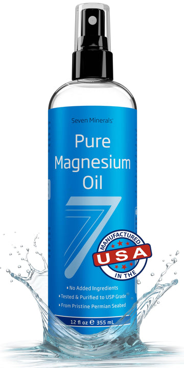 Seven Minerals Pure Magnesium Oil Spray, Big 12oz, USP Grade, Extra Strength, for Feet, Sleep, Muscle Pain & Cramps - Mined in The USA Seven Minerals uk supplements