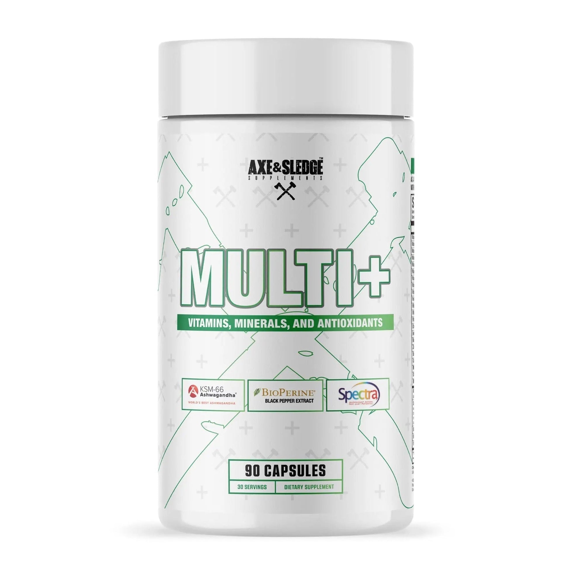 Axe & Sledge Multi Plus Multivitamin | 24 Bioavailable Vitamins & Minerals, Ashwagandha | Multivitamin for Women and Men Axe & Sledge uk supplements