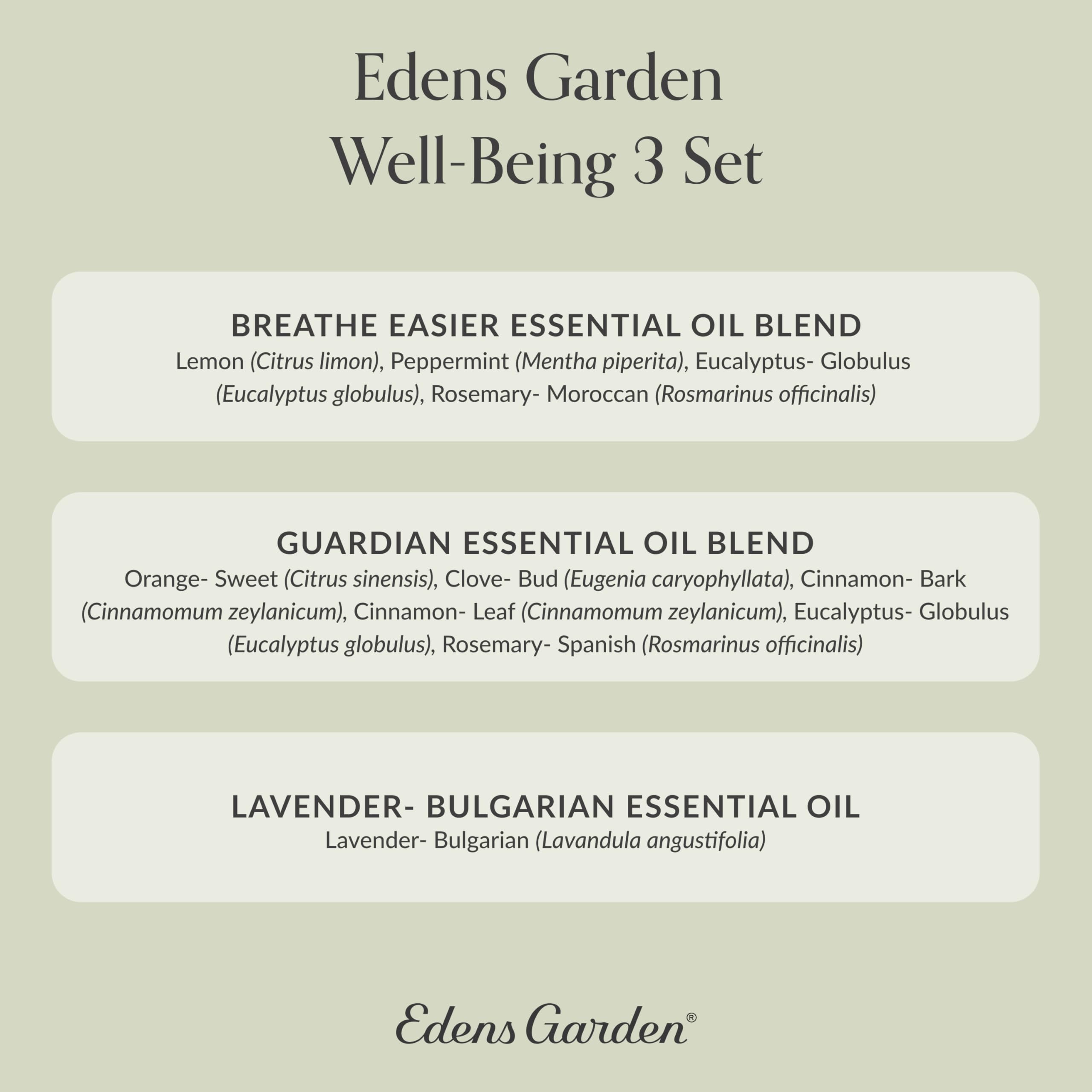 Edens Garden Essential Oil Well-Being Set, 3 Pure Essential Oils for Diffusers for Home Edens Garden uk supplements