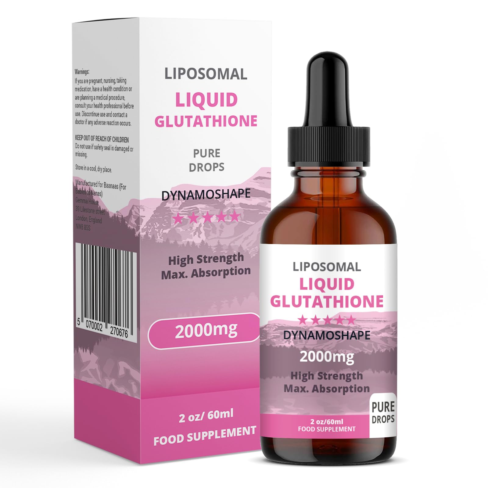 Liposomal Glutathione 2000mg with Vitamin C, Oral Glutathione Liquid, Antioxidant Supplement for Detox, Superior Absorption, Higher Dosage (Pack of 1) baanaas For Babies to Nanas uk supplements