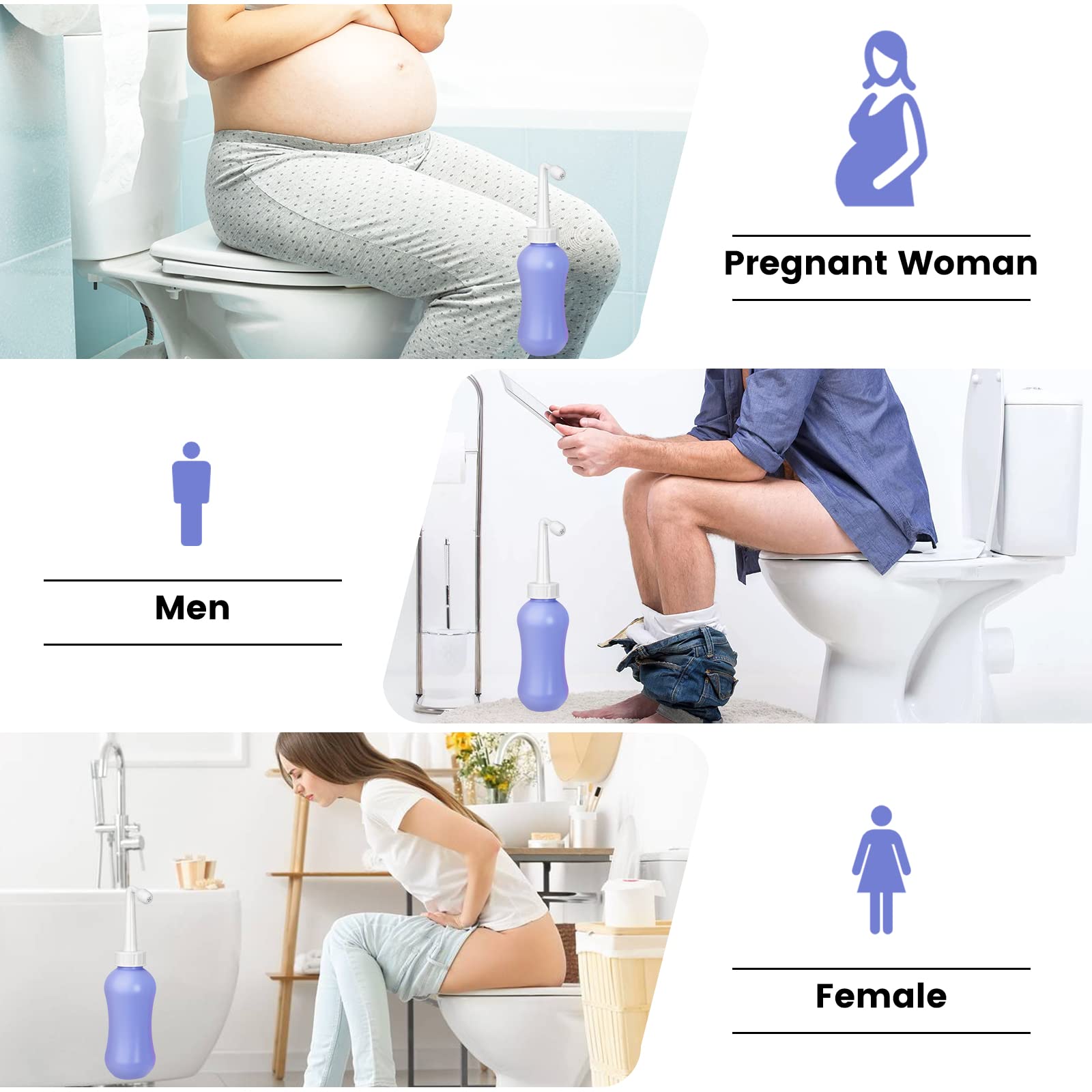 450ml Peri Bottle Postpartum for Feminine Care, 2 Pack Portable Travel Bidet for Toilet, Perineal Bottle VicnKioH uk supplements