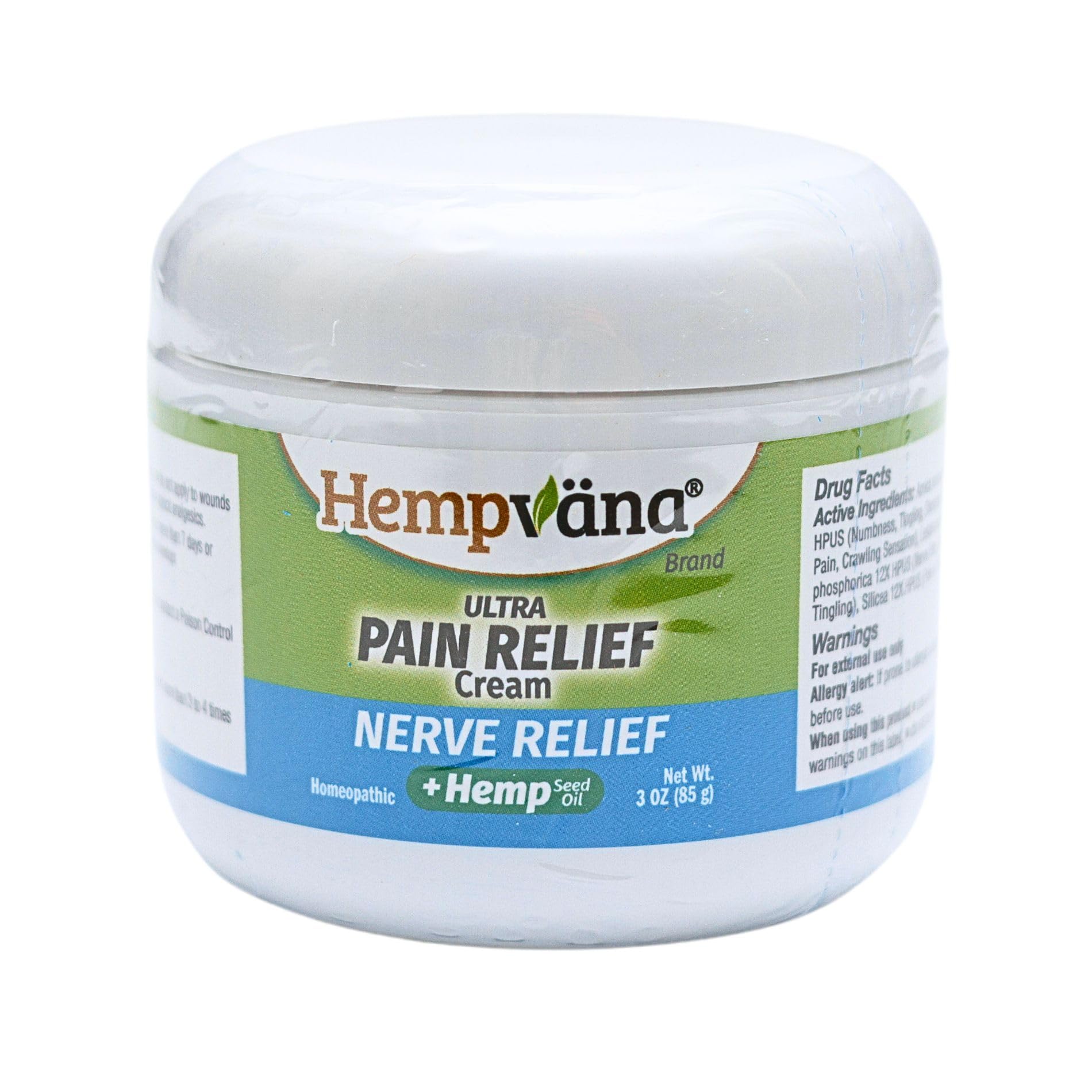 Hempvana Ultra-Strength Nerve Relief Cream w/100% Pure Hemp Seed Oil, AS SEEN ON TV, Relieves Nerve Pain, Shooting Pain, Joint Pain, Tingling, Muscle Cramps, Crawling Sensations, 3 oz Jar Hempvana uk supplements