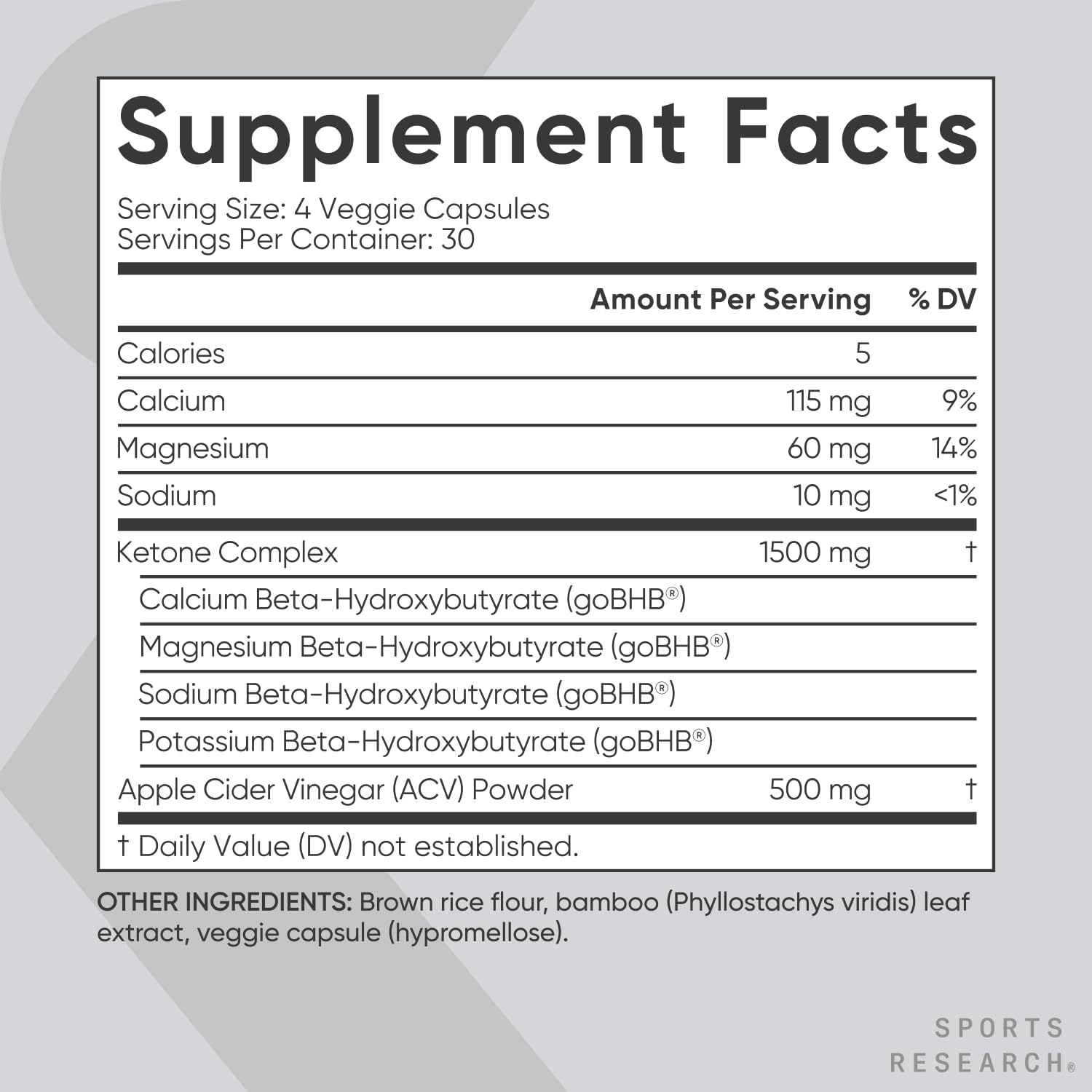 Sports Research® Keto ACV Capsules - Diet Kit System with 500mg of Apple Cider Vinegar Sports Research uk supplements