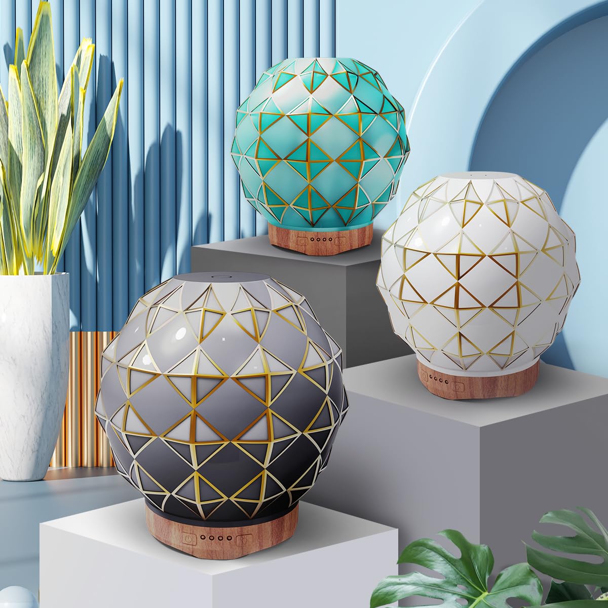 Youenkity Essential Oil Diffuser, Glass Ultrasonic Aromatherapy Diffuser with 7 Color LED Lights YOUENKITY uk supplements
