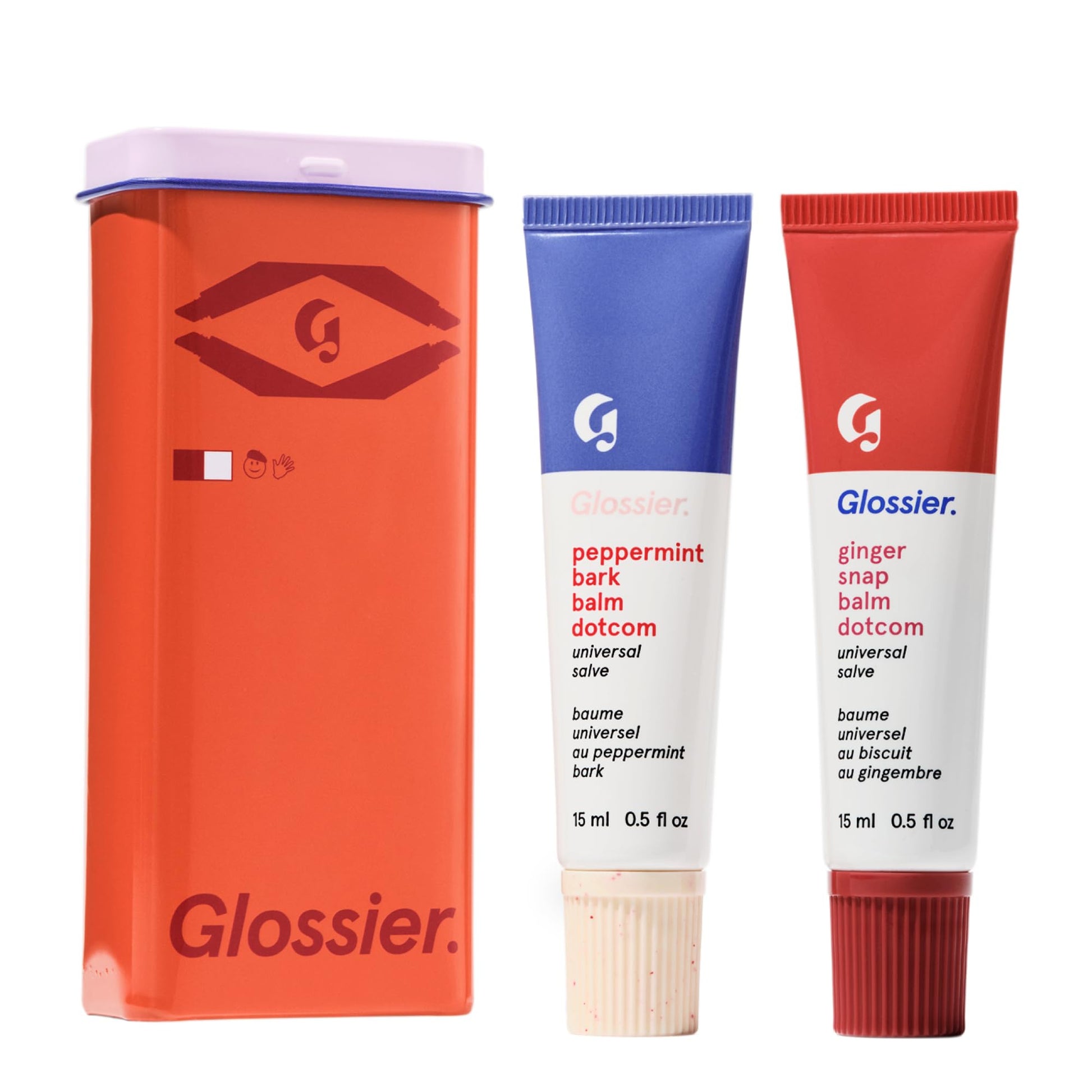 Glossier Balm Dotcom Hydrating Lip Balm Duo - Peppermint Bark & Ginger Snap - Lanolin, Beeswax & Castor Oil for Dry Lips - Nourishing Lip Care Gift Set, 2 x 15ml Glossier uk supplements