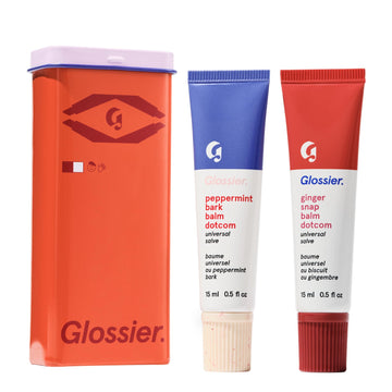 Glossier Balm Dotcom Hydrating Lip Balm Duo - Peppermint Bark & Ginger Snap - Lanolin, Beeswax & Castor Oil for Dry Lips - Nourishing Lip Care Gift Set, 2 x 15ml Glossier uk supplements